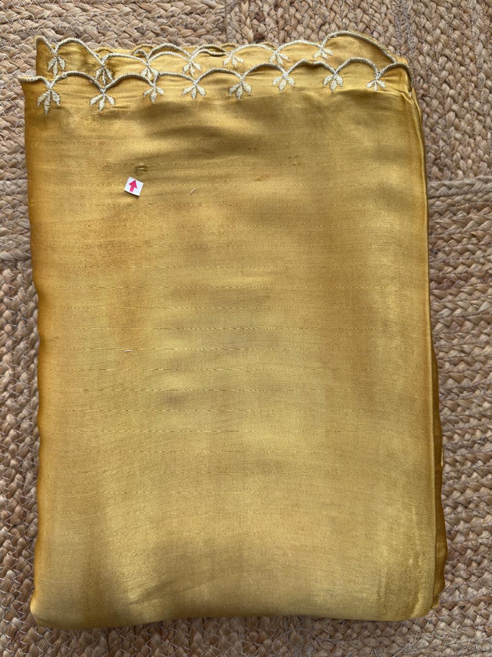 UD025 - Golden - Mashru Silk saree