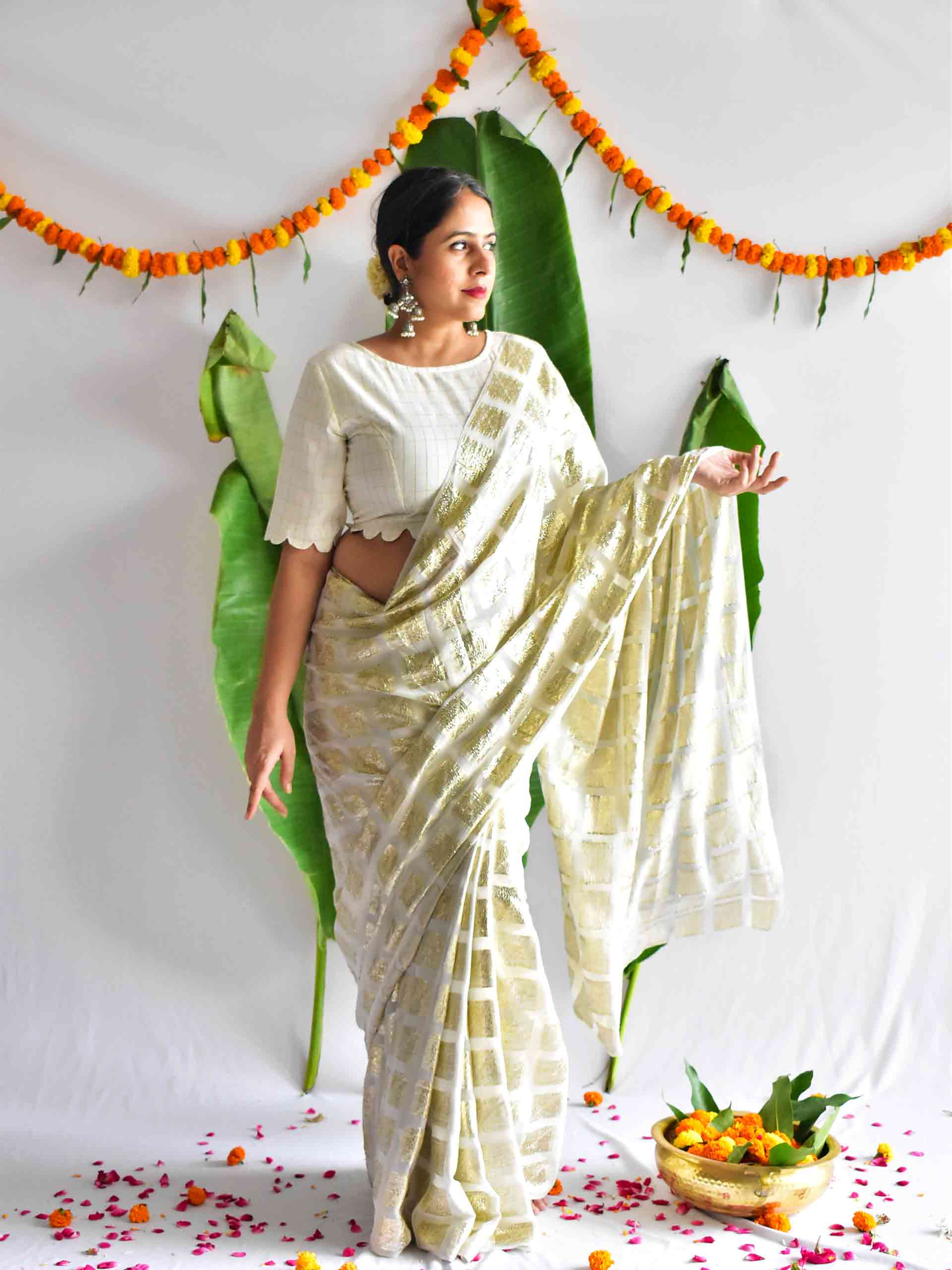 Vamana - Georgette Jacquard saree