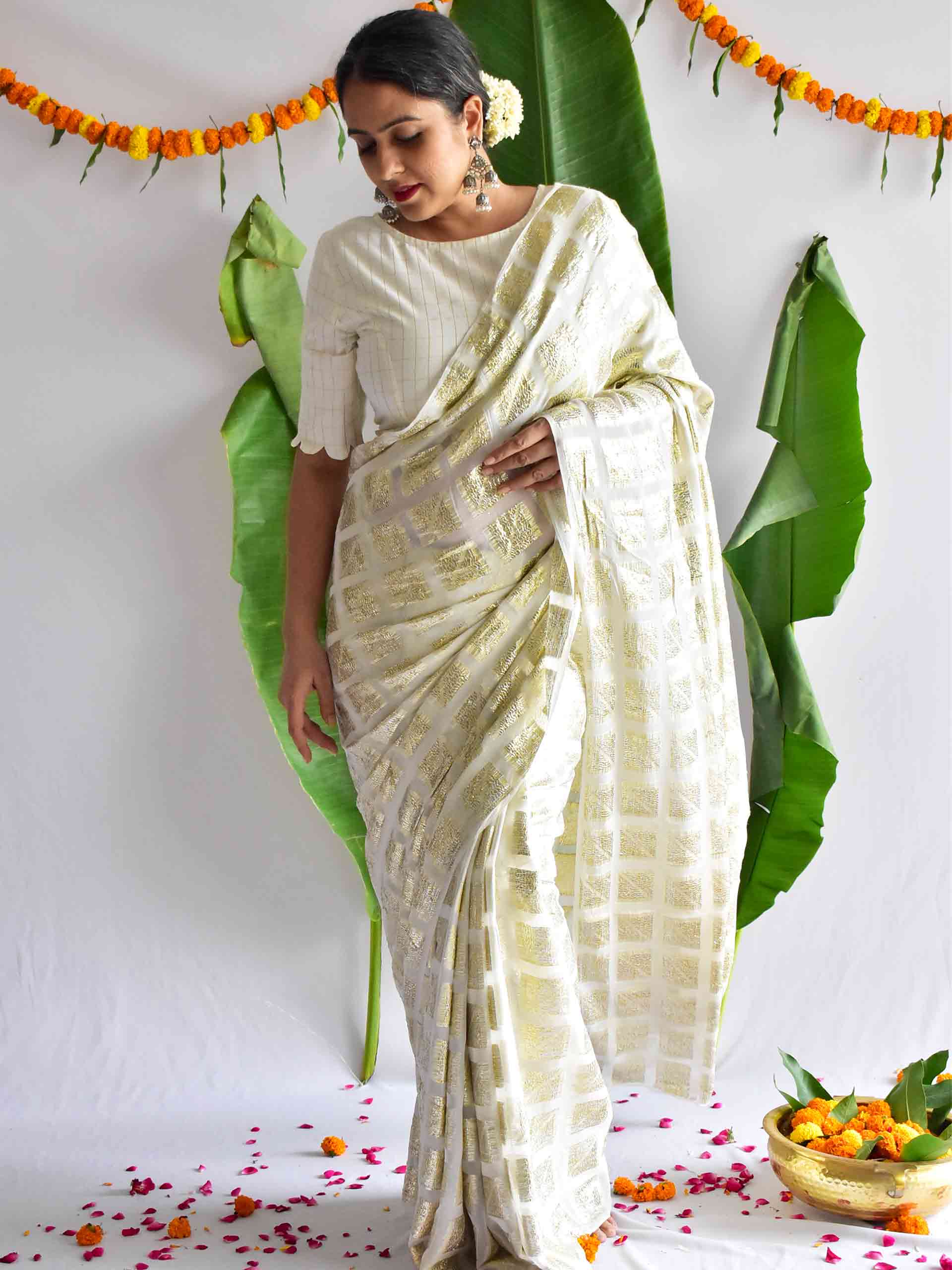 Vamana - Georgette Jacquard saree