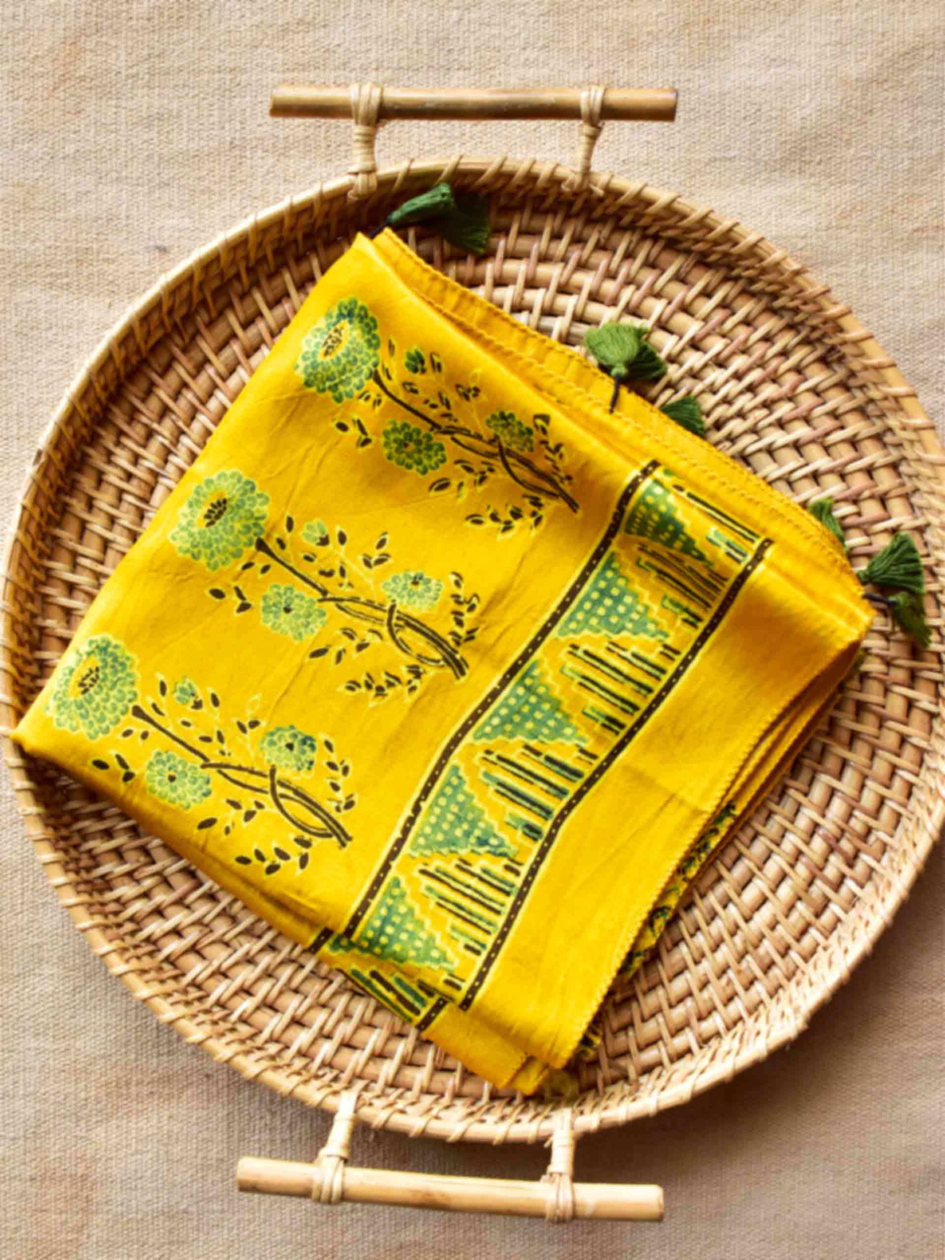 Meena - Ajrakh hand block printed Mashru silk stole