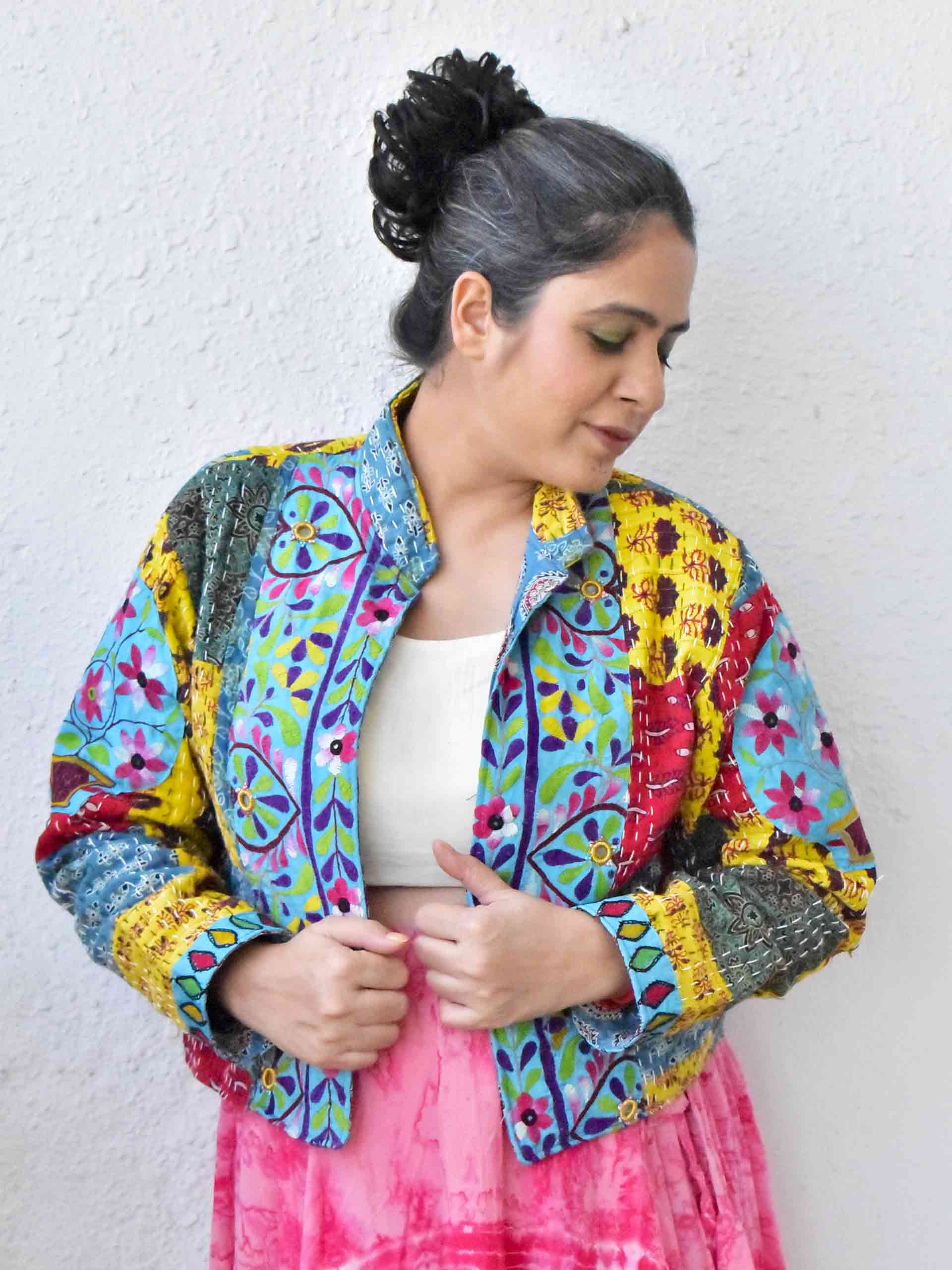 Banjaran - hand embroidered patchwork Reversible jacket
