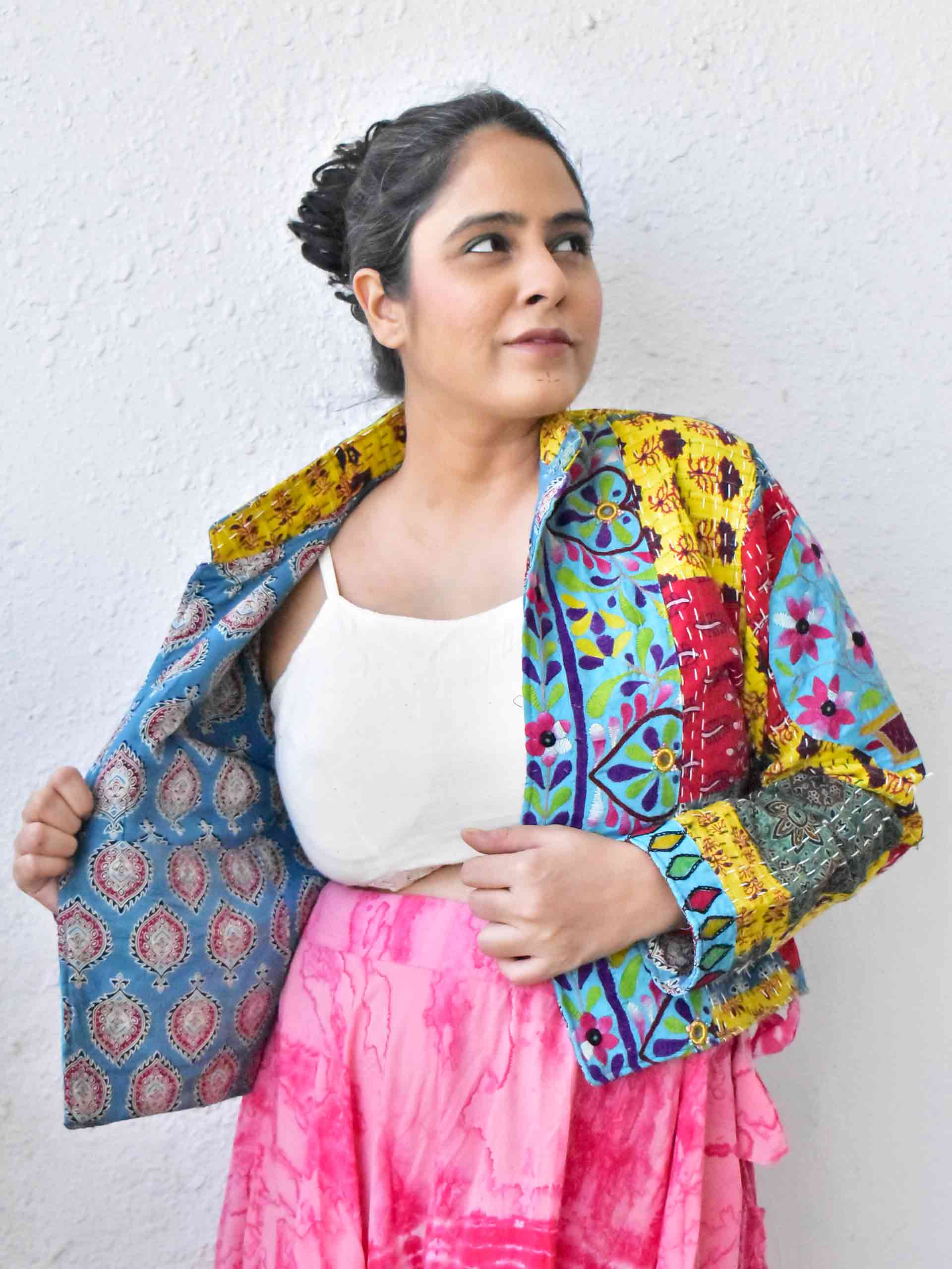 Banjaran - hand embroidered patchwork Reversible jacket
