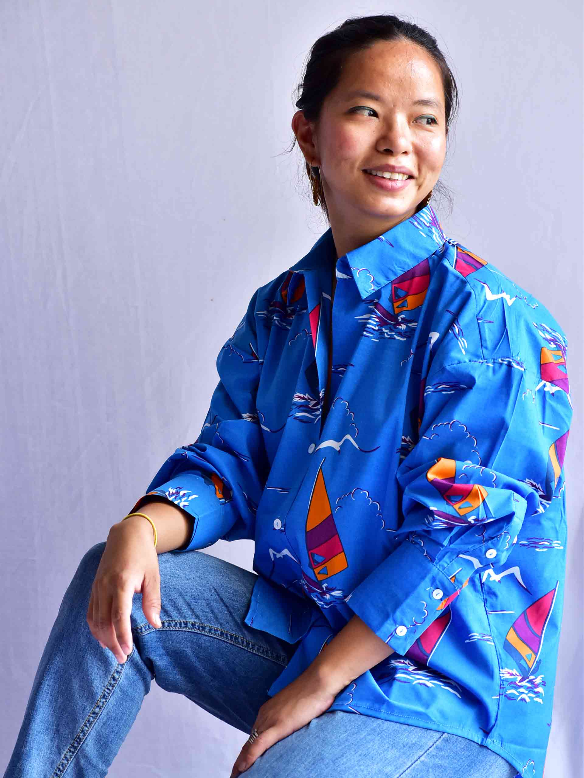 Macaws - Printed Cotton oversized Shirt