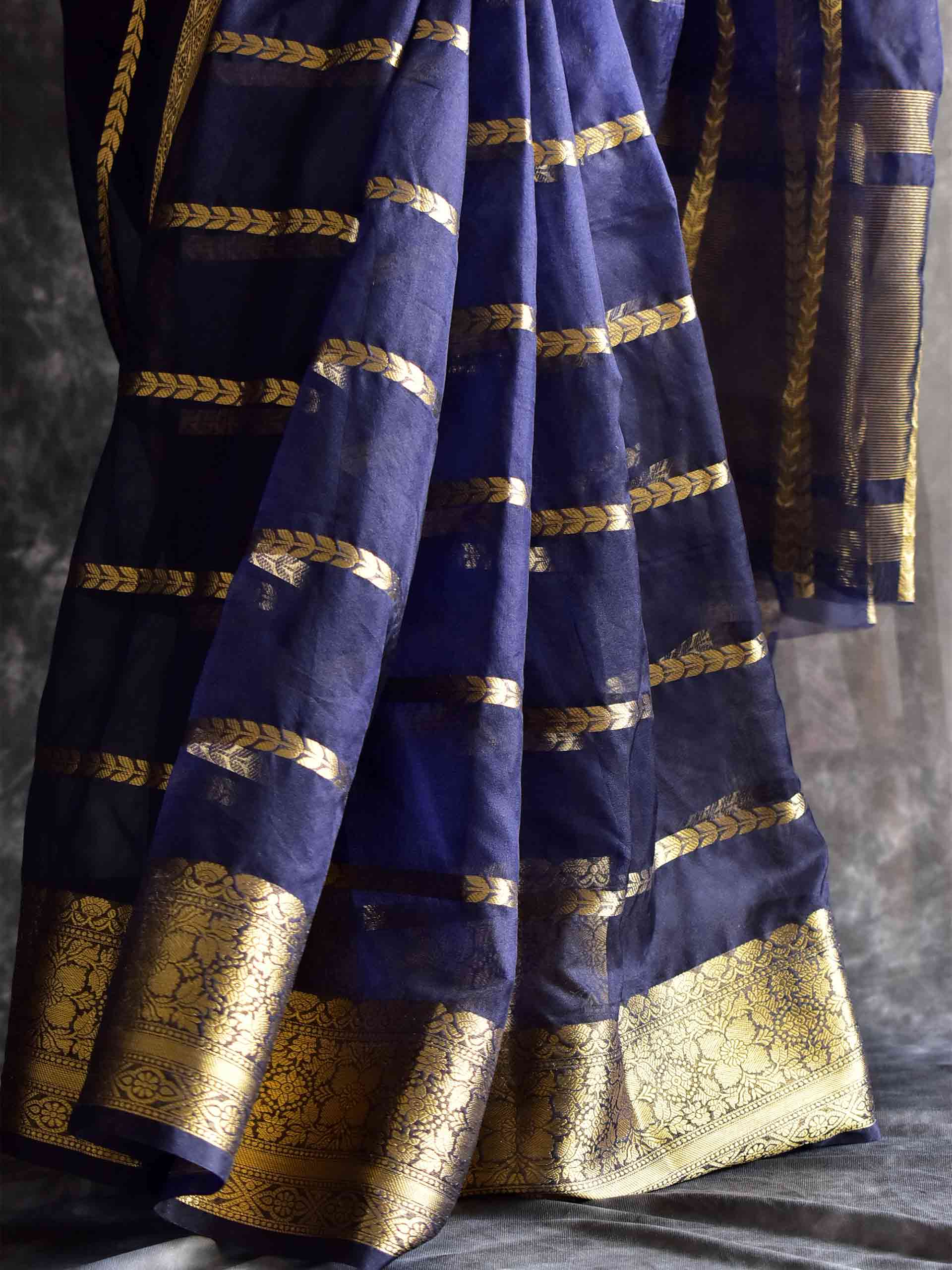 Oxford Blue - silk saree