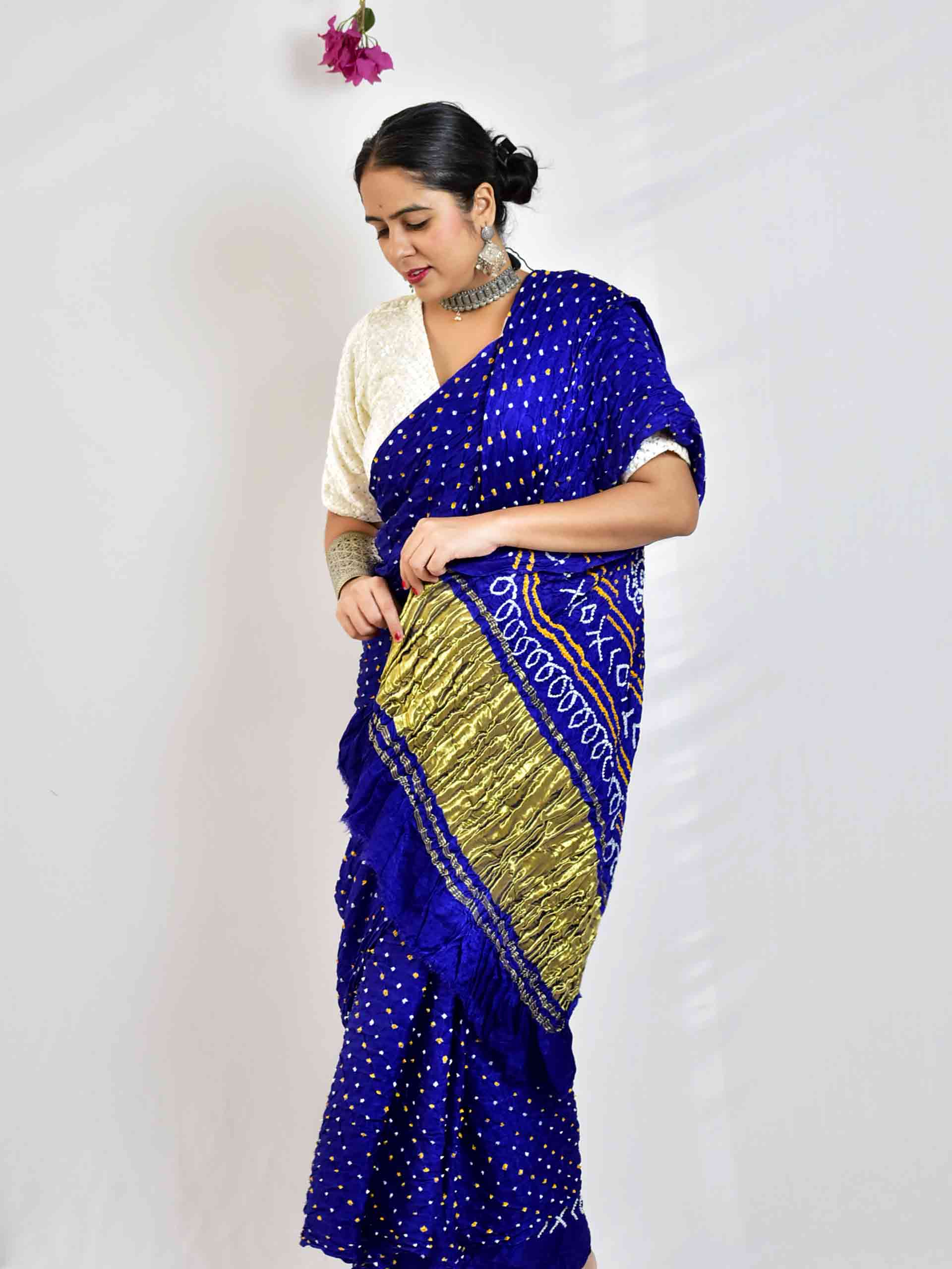 Luna -  Rai Bandhej zari pallu Gajji Silk Saree