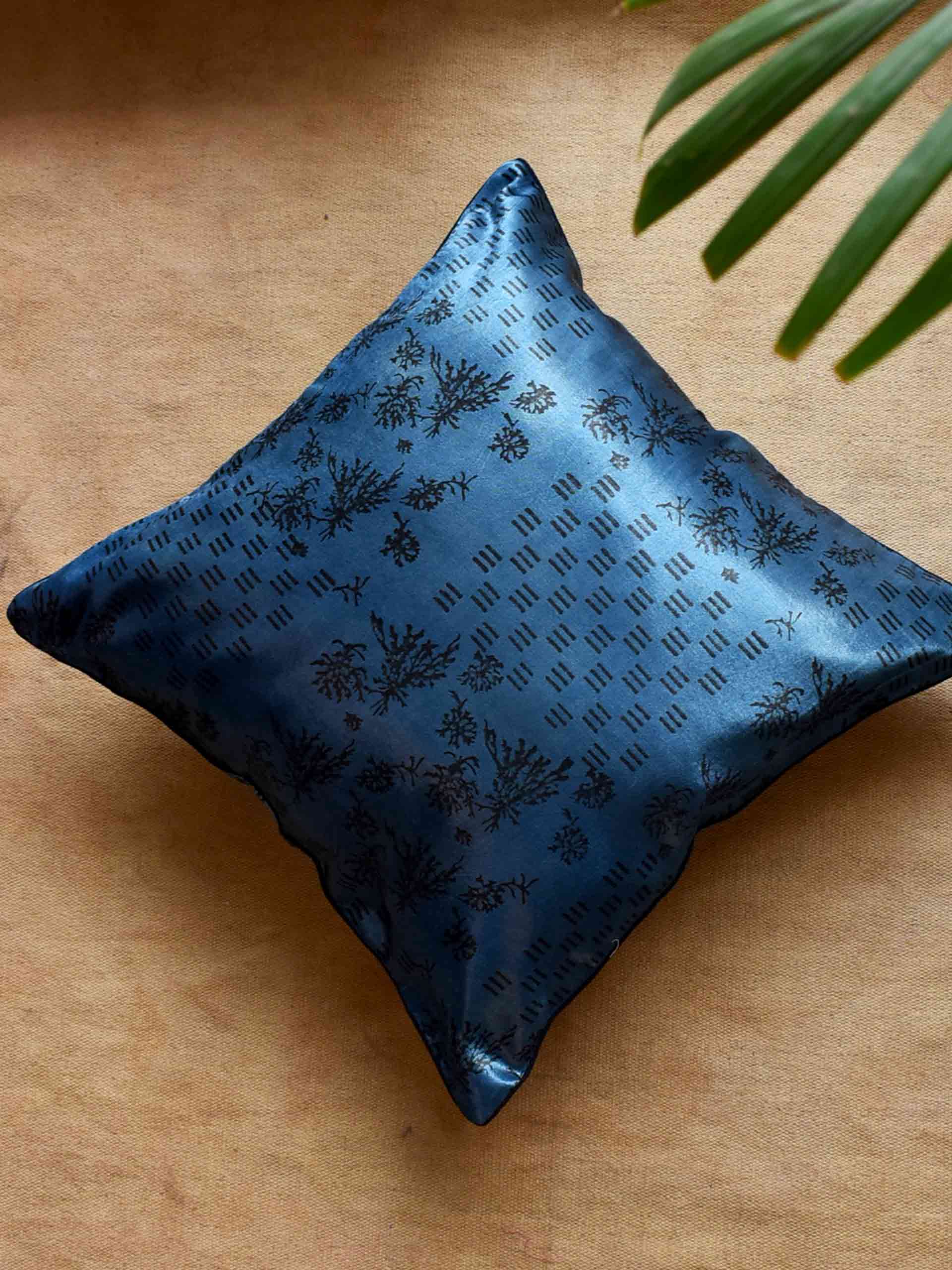 Buy Ajrakh Mashru Silk dual sided Cushion Cover Online