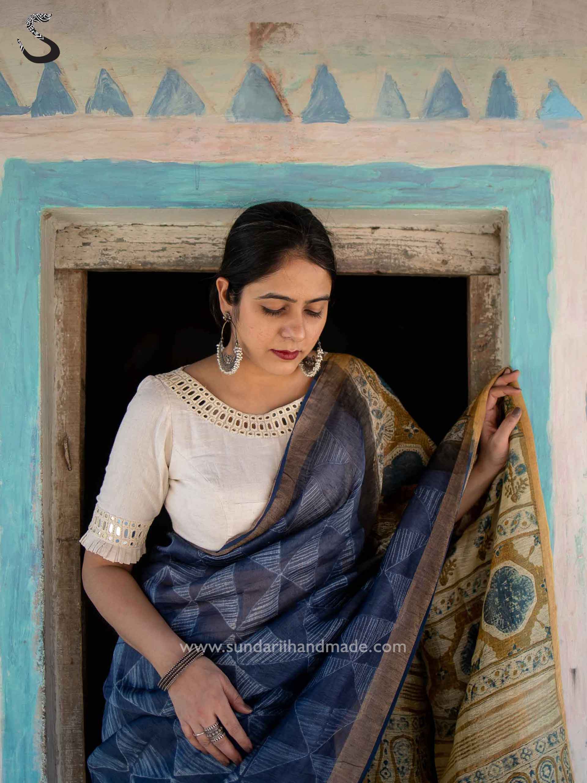 Cotton Kutch mirror work blouse