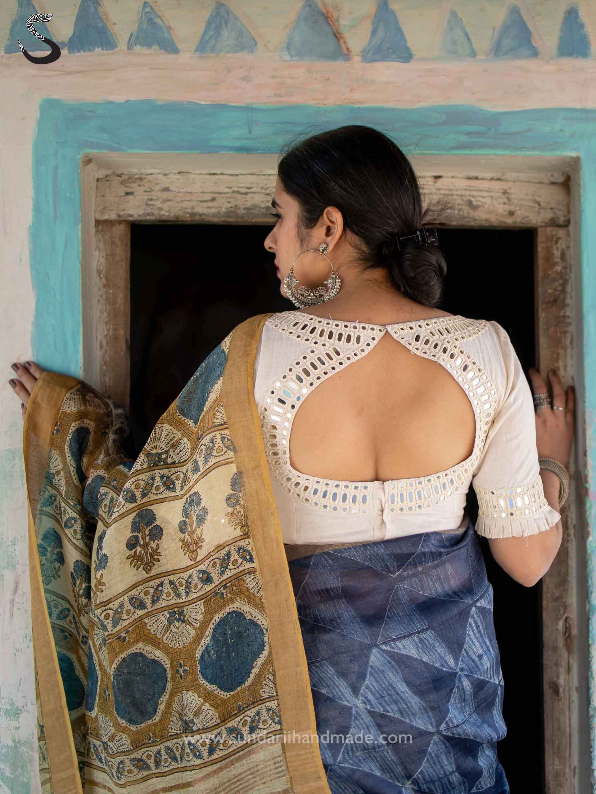 Cotton Kutch mirror work blouse