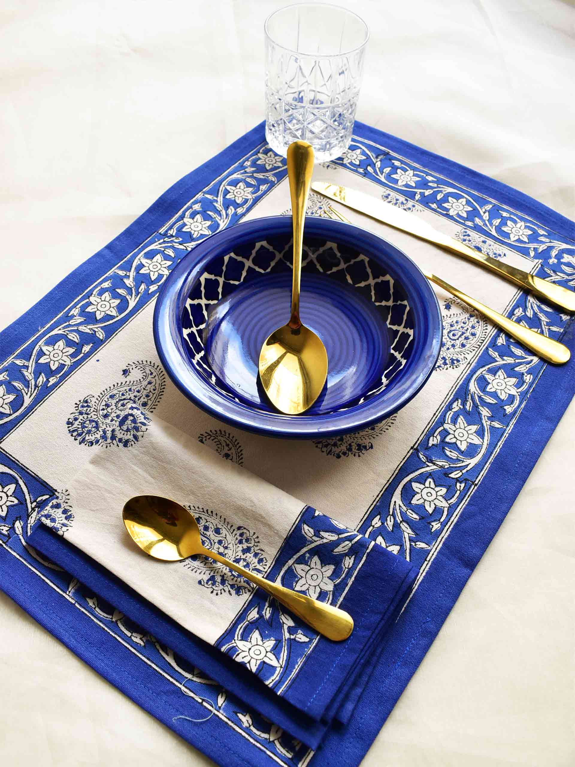 Blueberry - Table mat and napkin set of 6