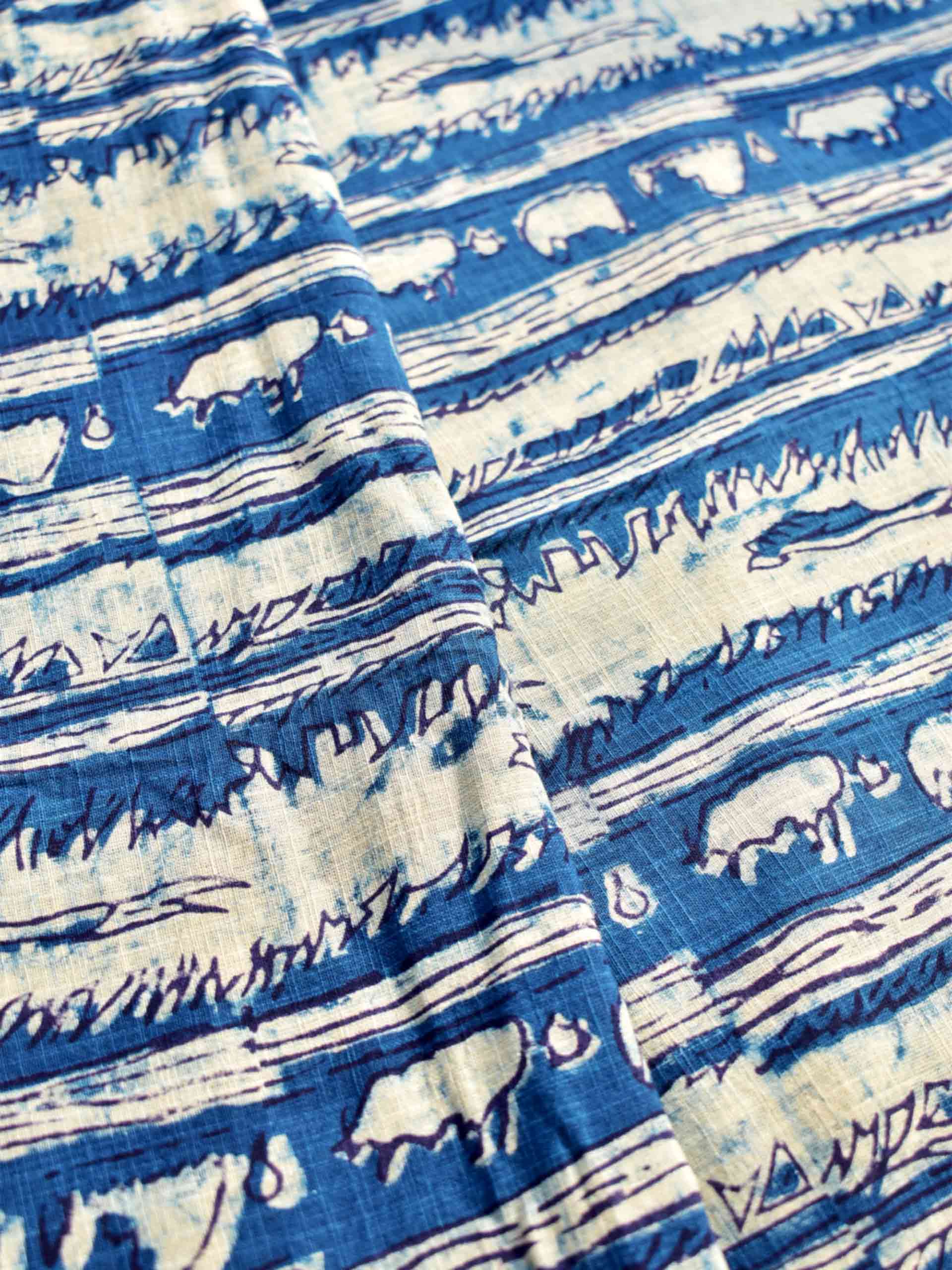 Forest - hand block printed Cotton fabric 330 per meter