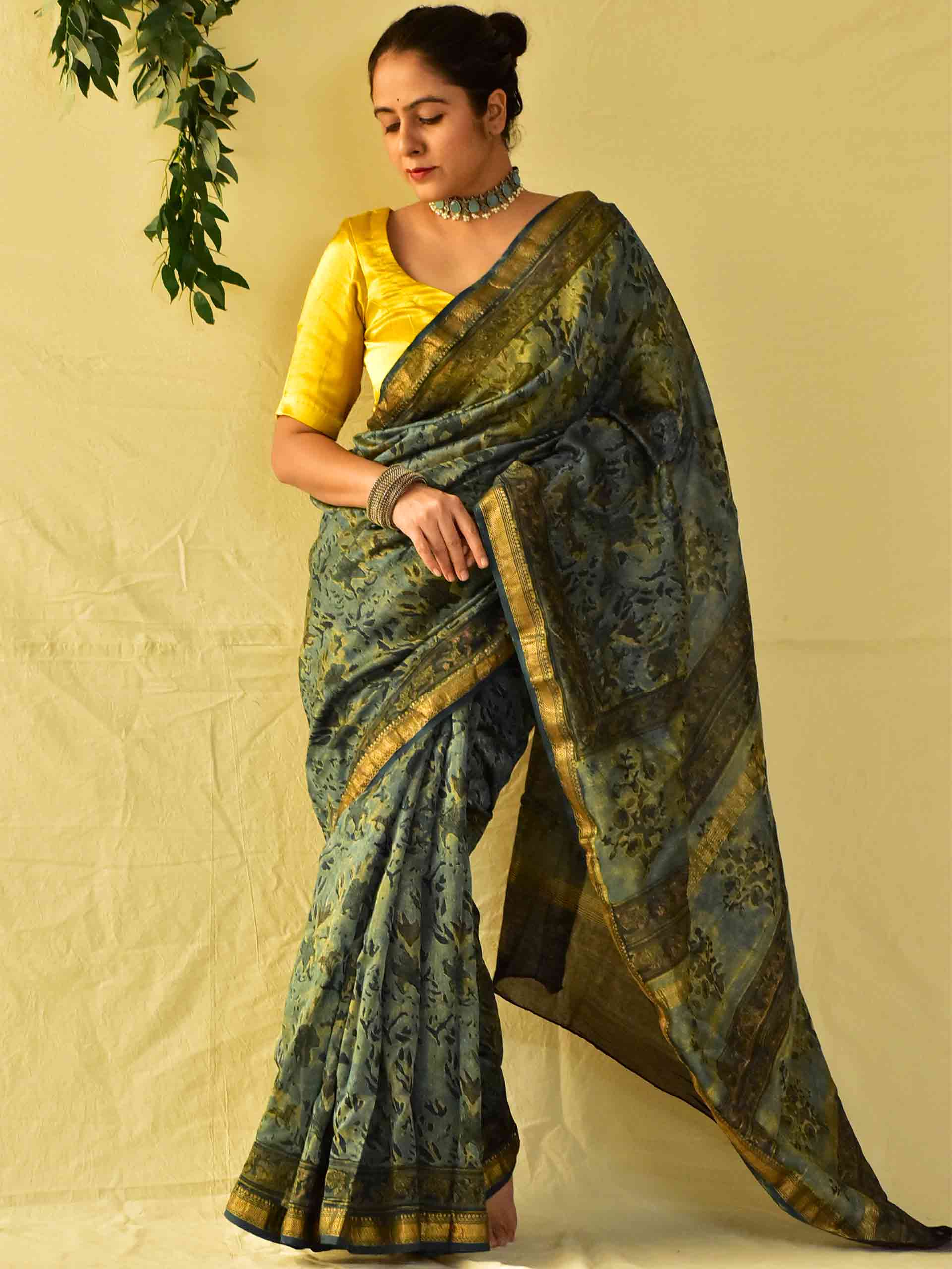 Muskaan - Dabu Maheshwari silk saree