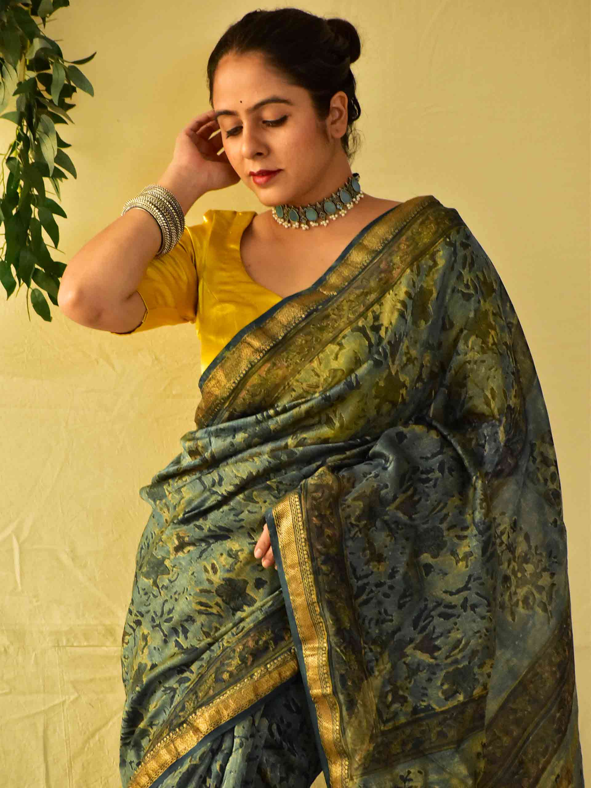 Muskaan - Dabu Maheshwari silk saree