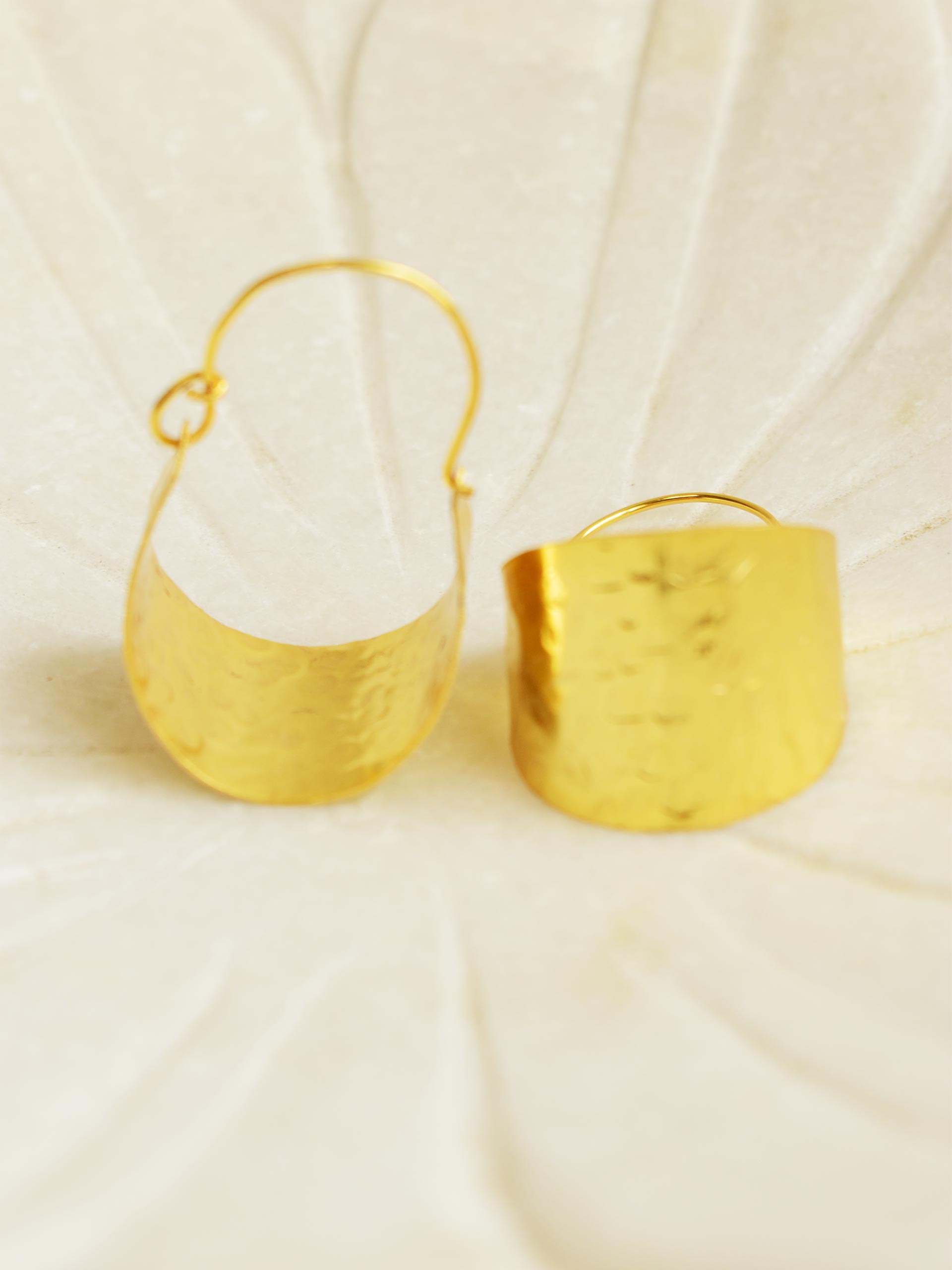 Golden Basket - Gold plated earrings