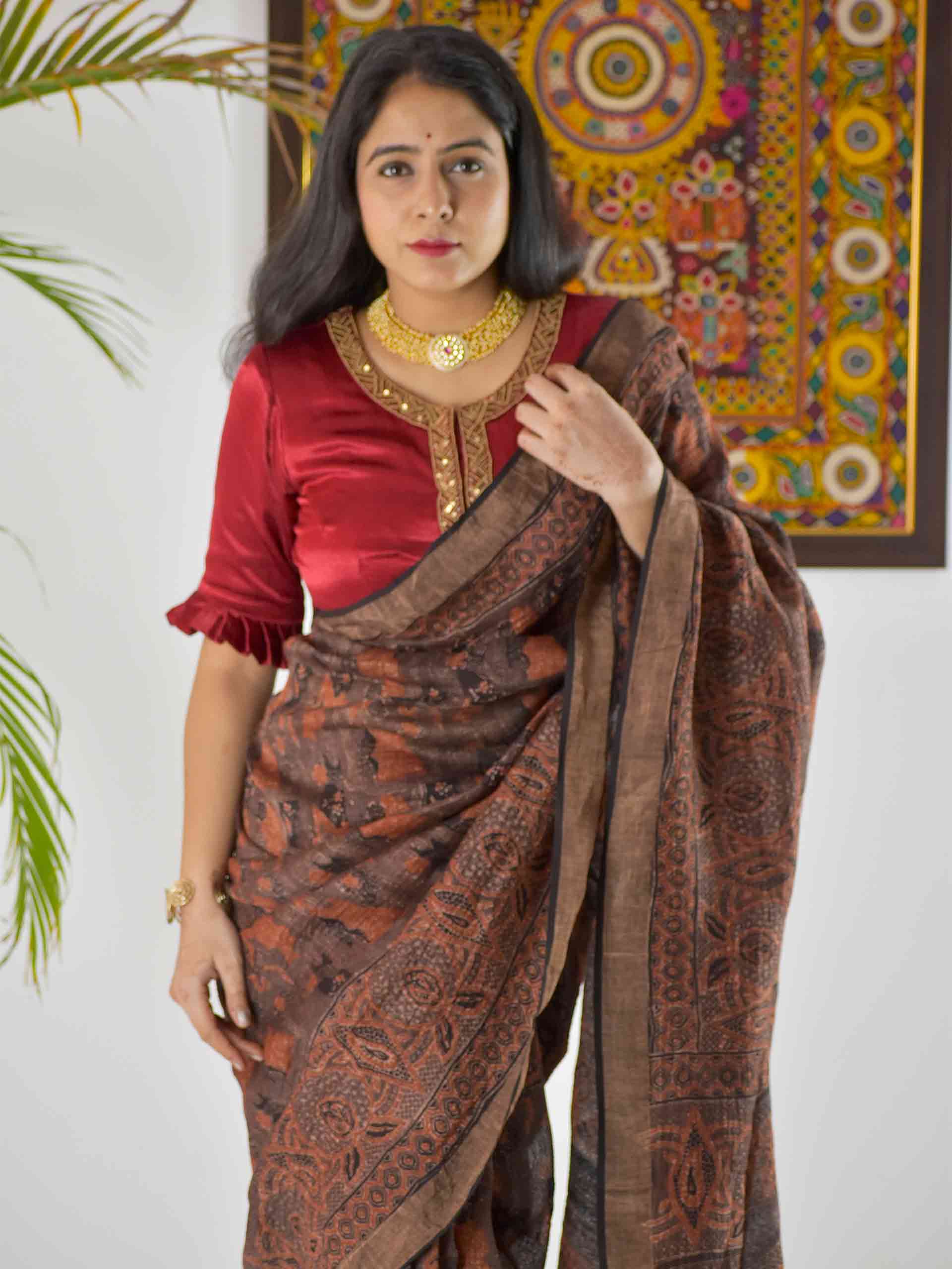 Buy Hand Embroidered Mashru Silk Blouse Online