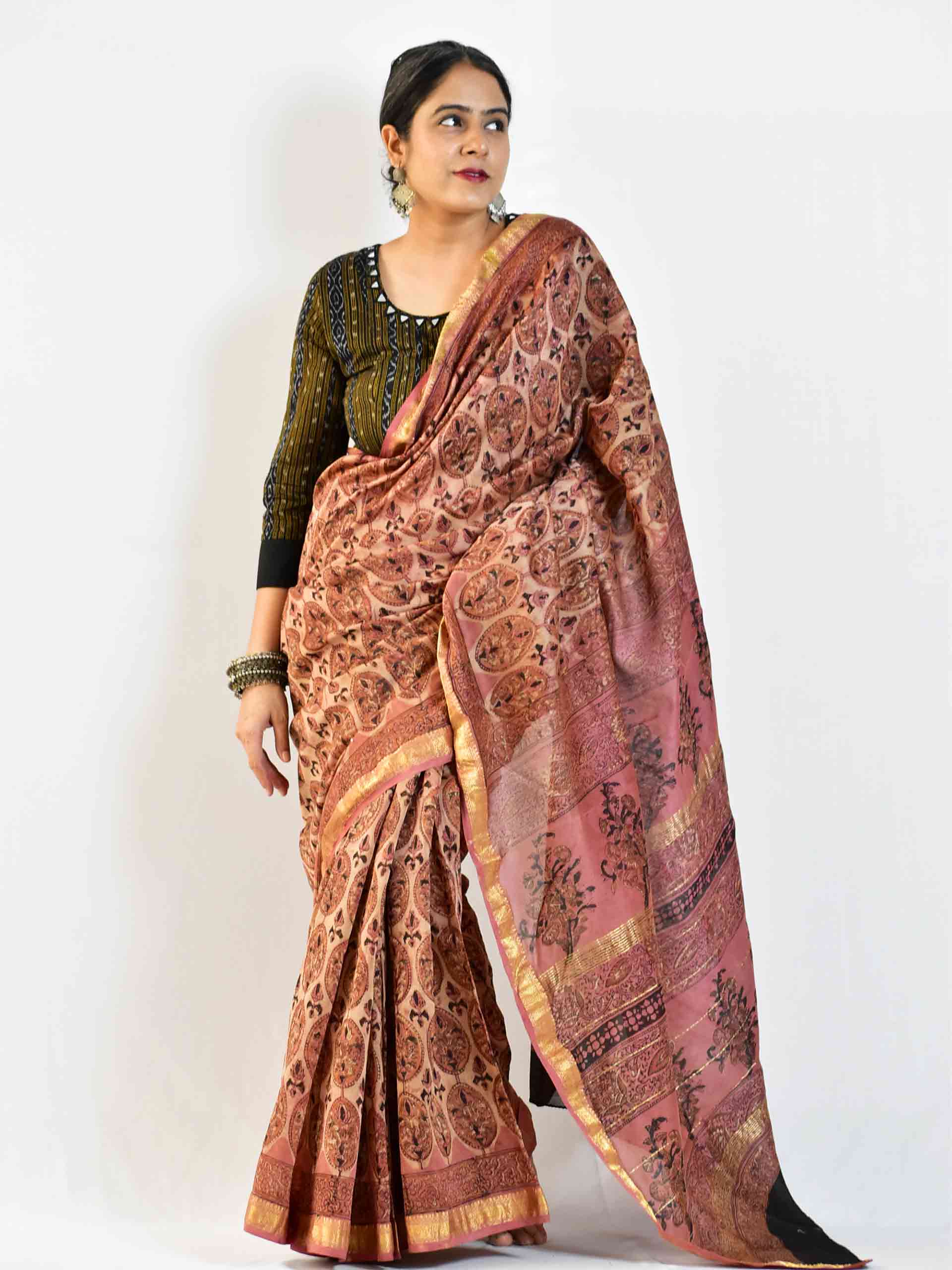 judaa - Dabu Maheshwari silk saree