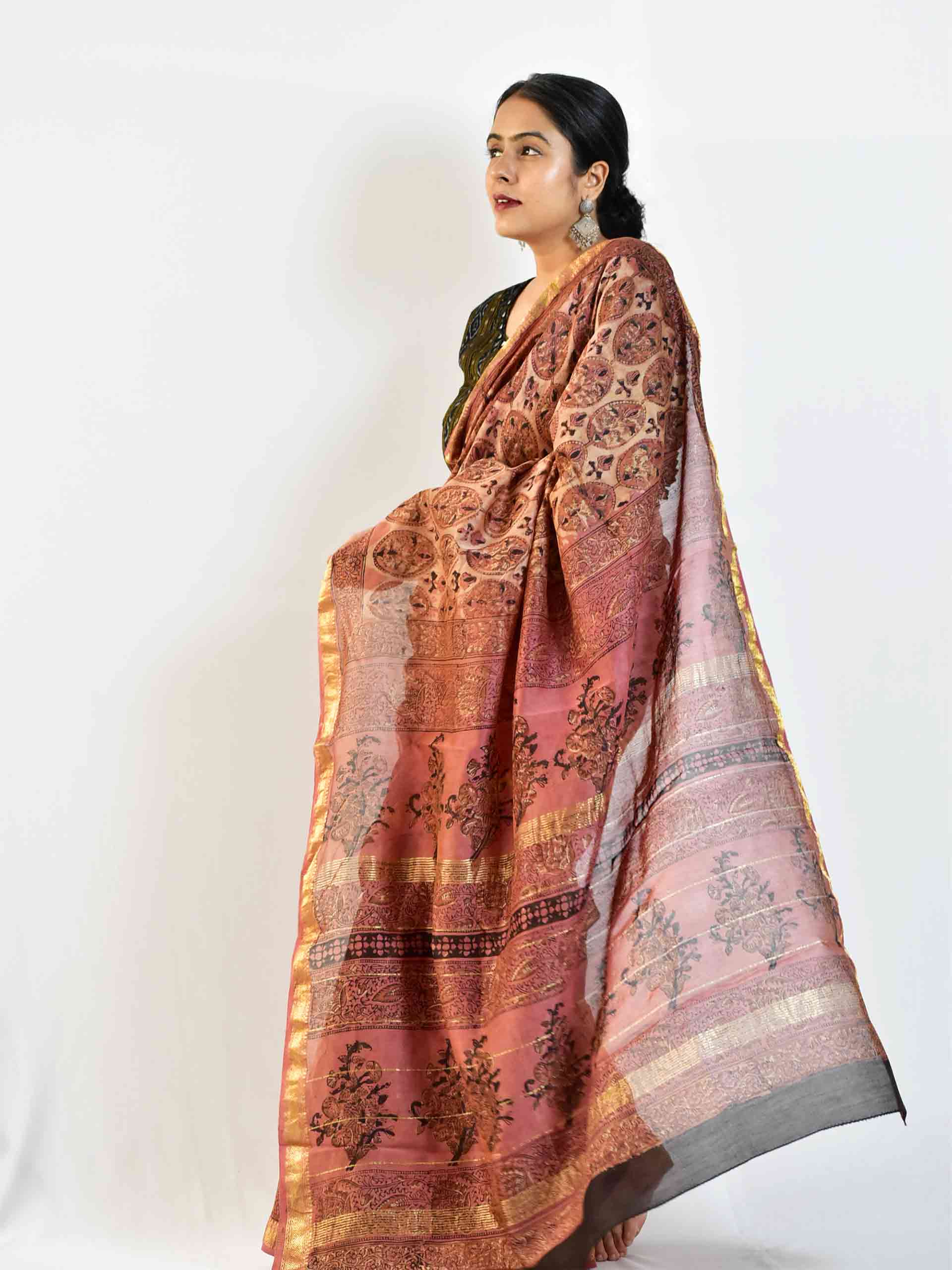 judaa - Dabu Maheshwari silk saree