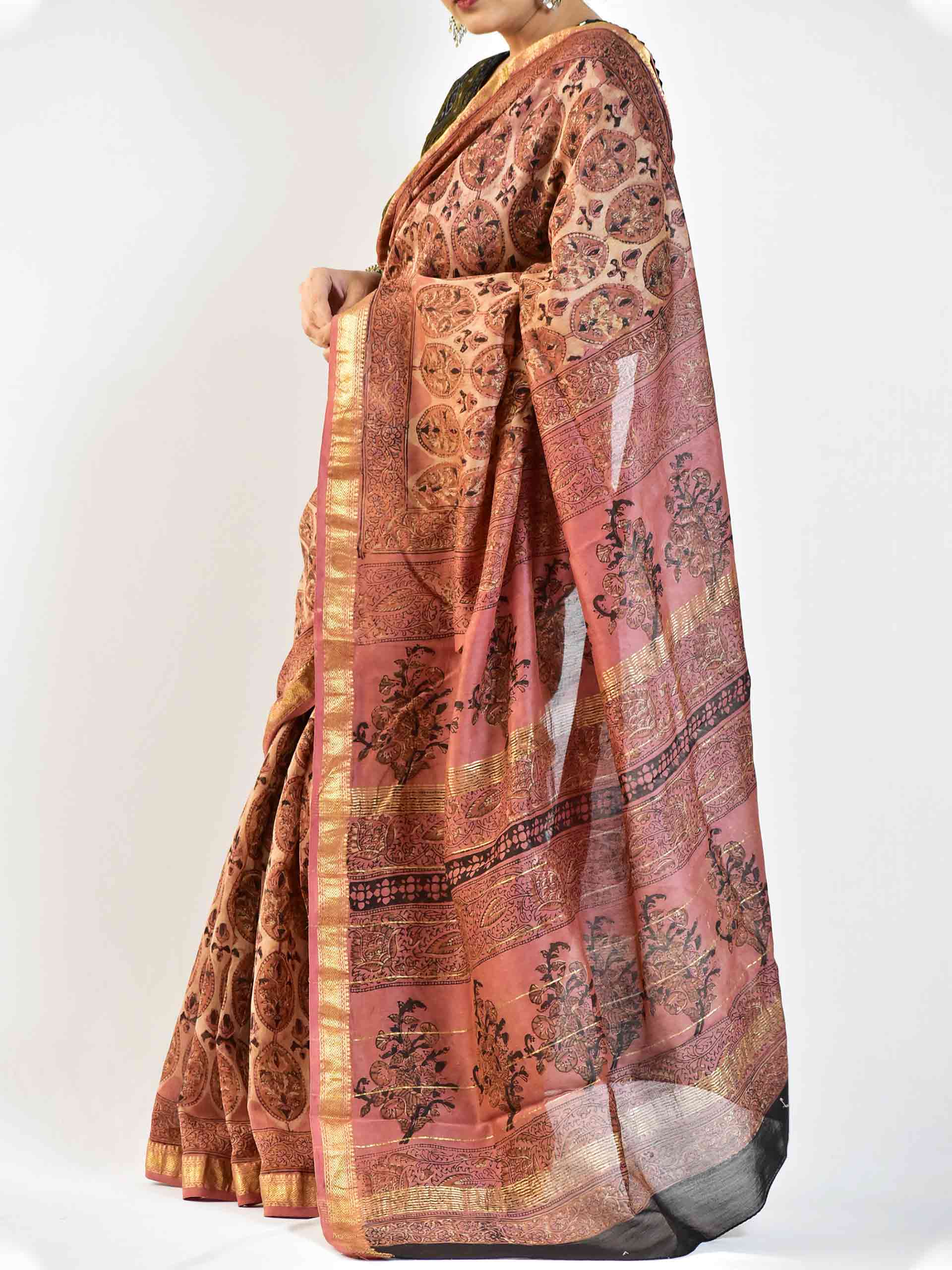 judaa - Dabu Maheshwari silk saree