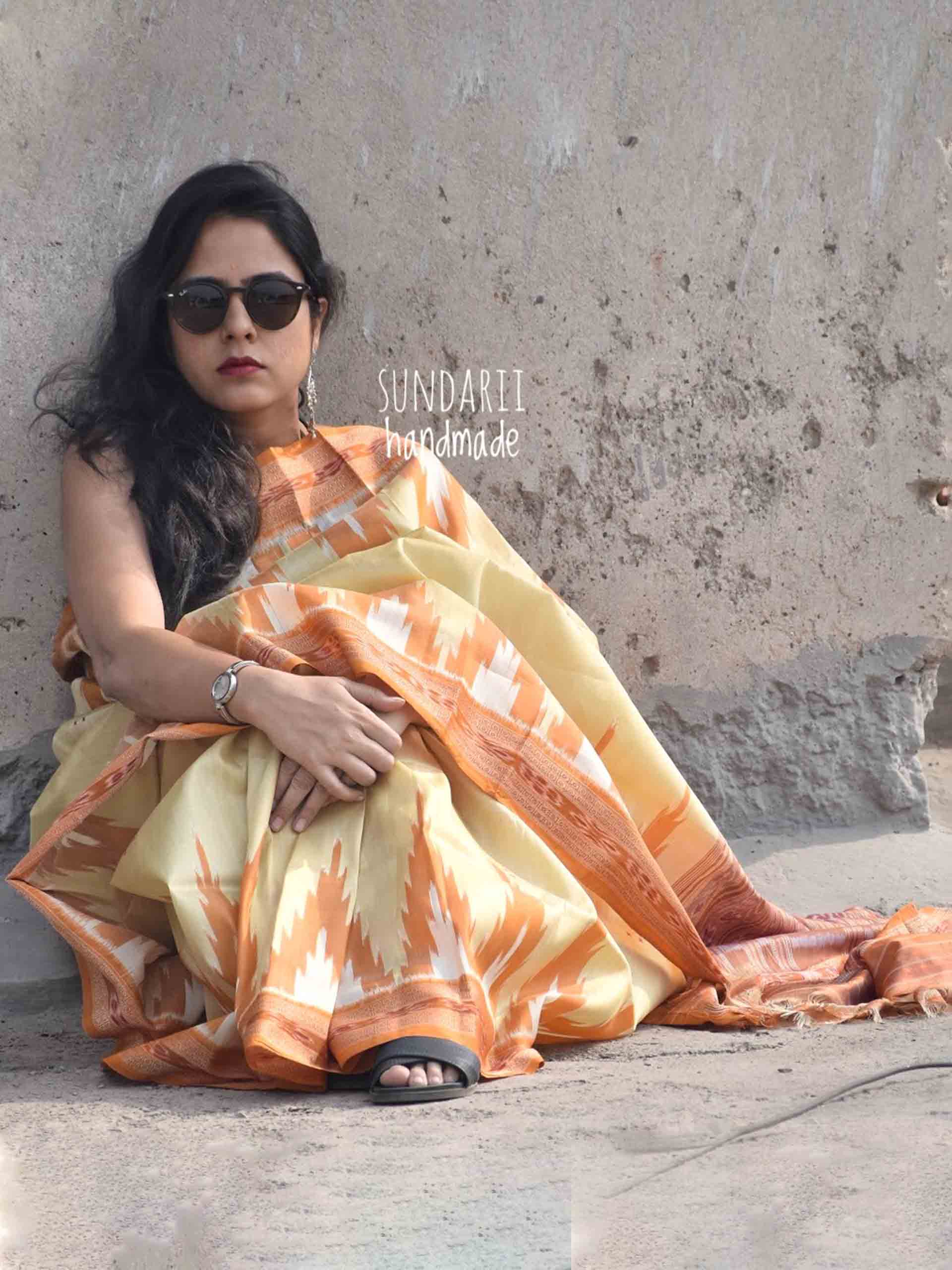 Buy Ikat Silk Saree Online