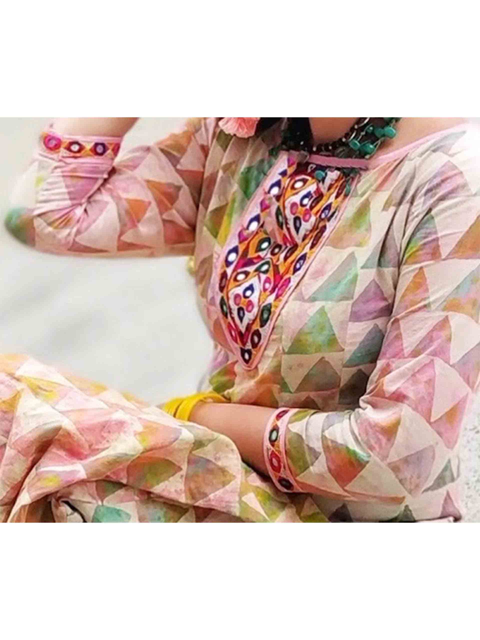 Buy Buy Dabu Hand Block Printed Cotton Long Dress Online