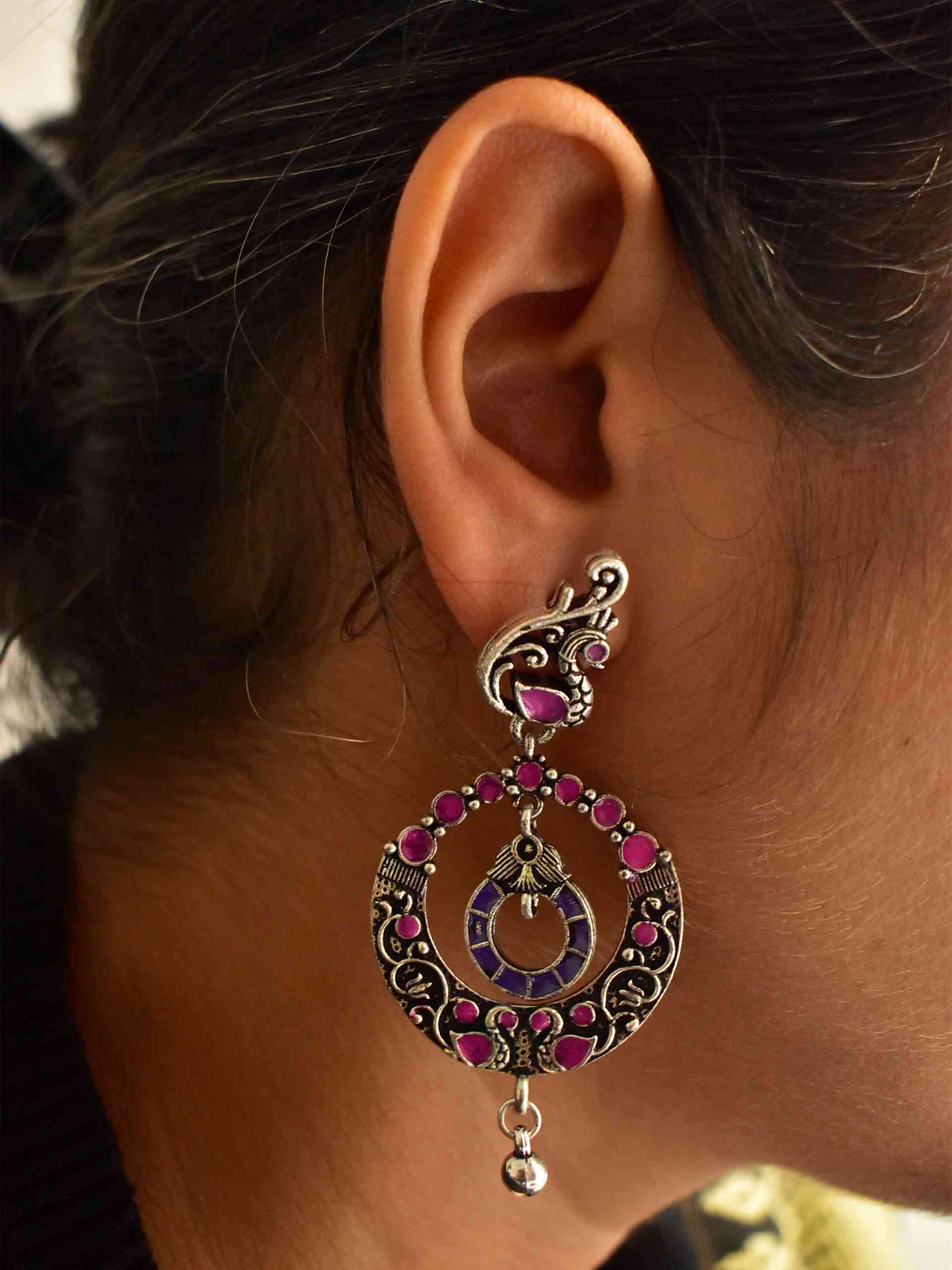 Roundels - enamel earring
