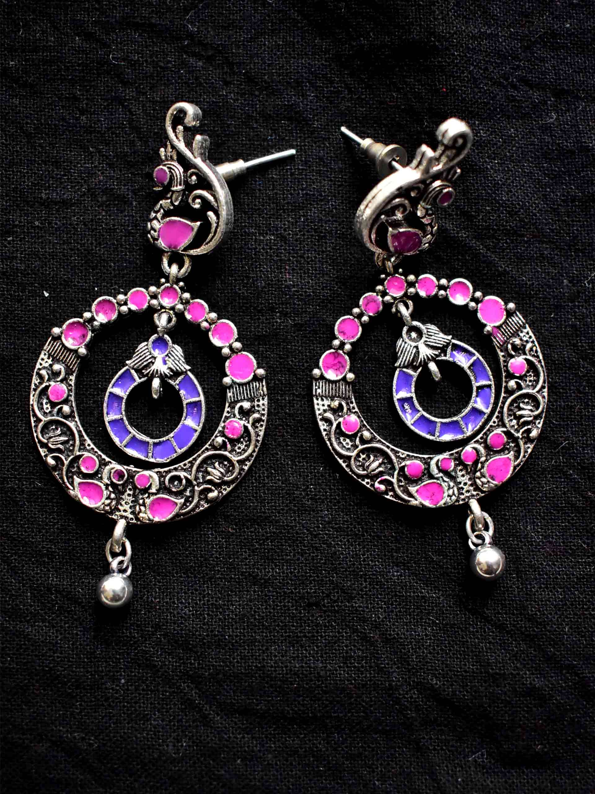 Roundels - enamel earring