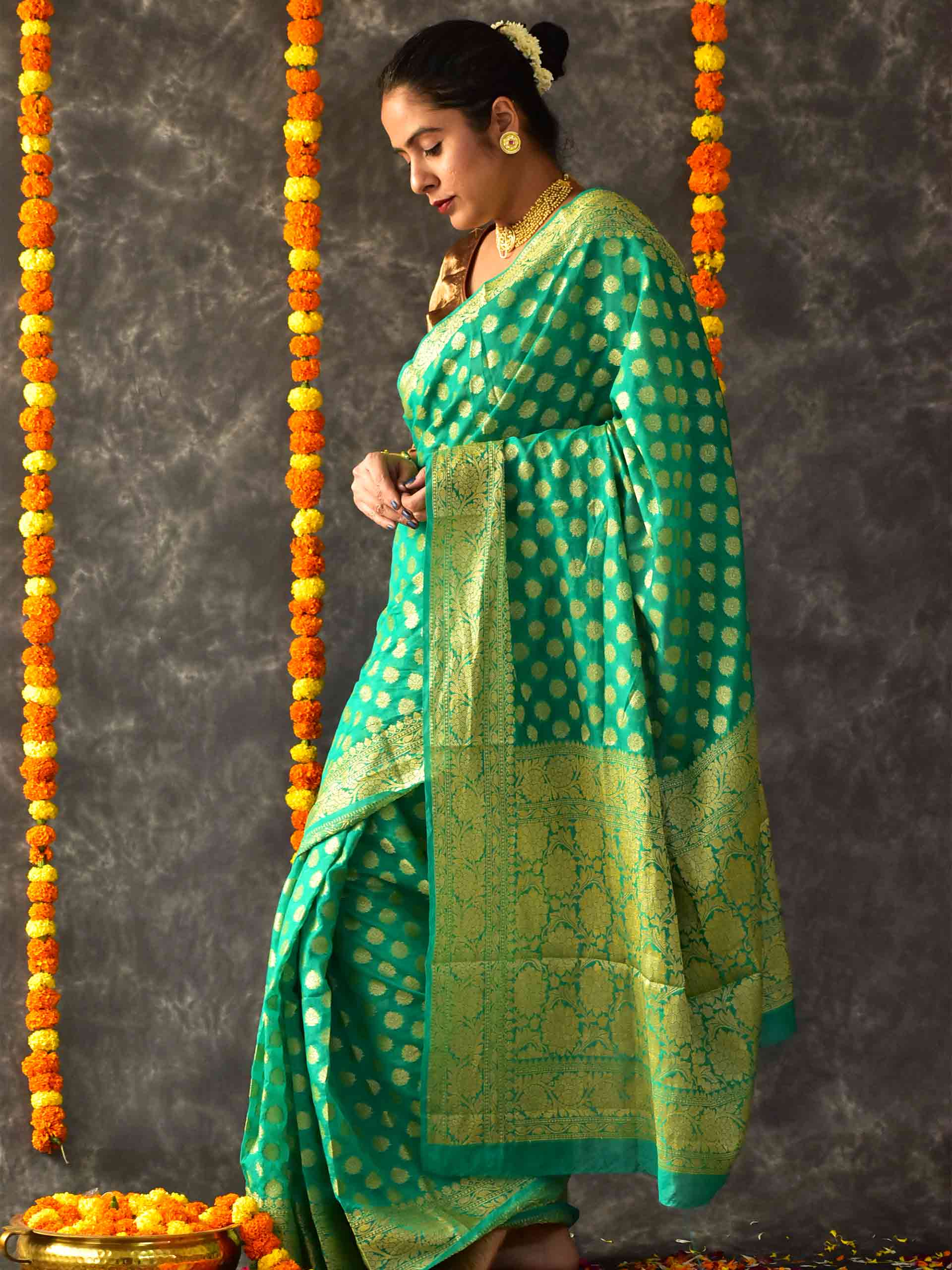 Kusum - Georgette zari Saree