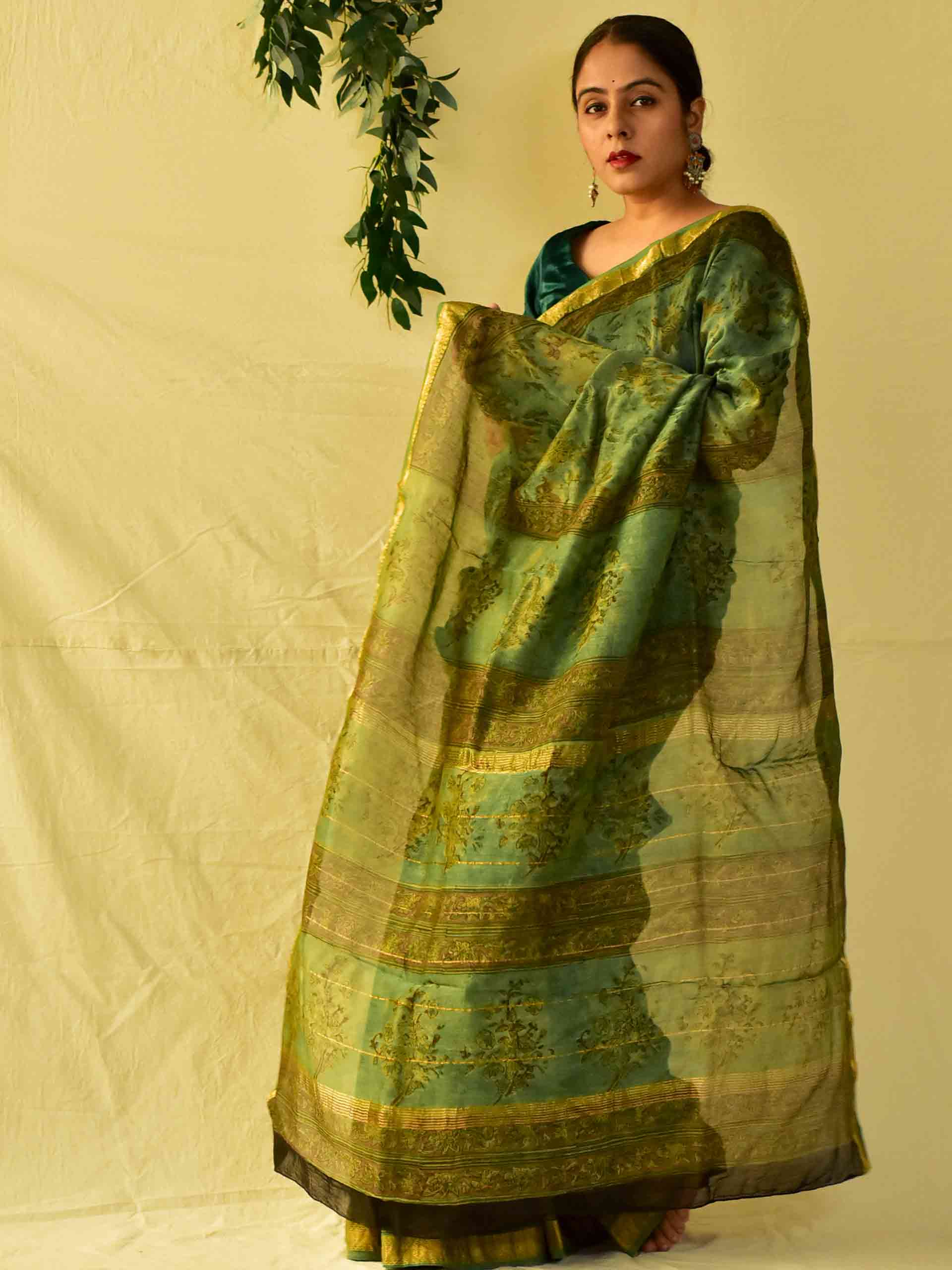 Rambha- Dabu Maheshwari silk saree