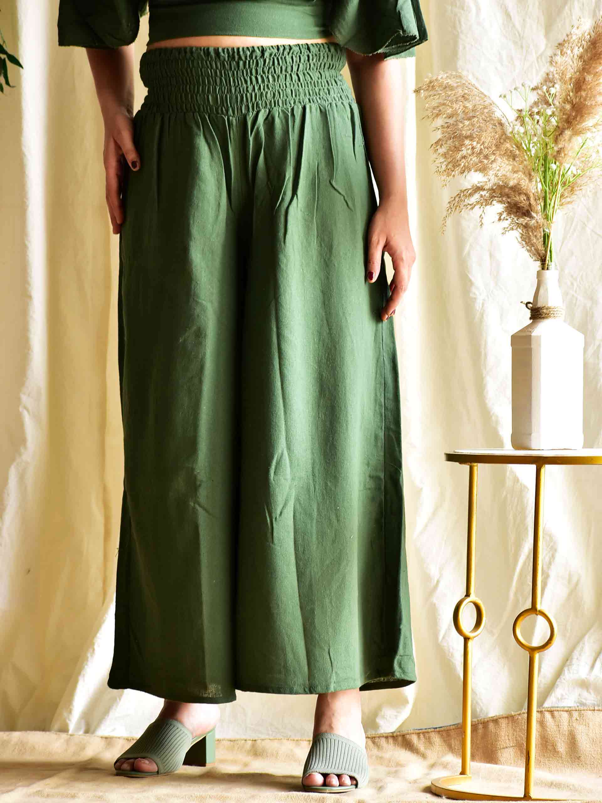 Flora - Linen cotton Flared pant