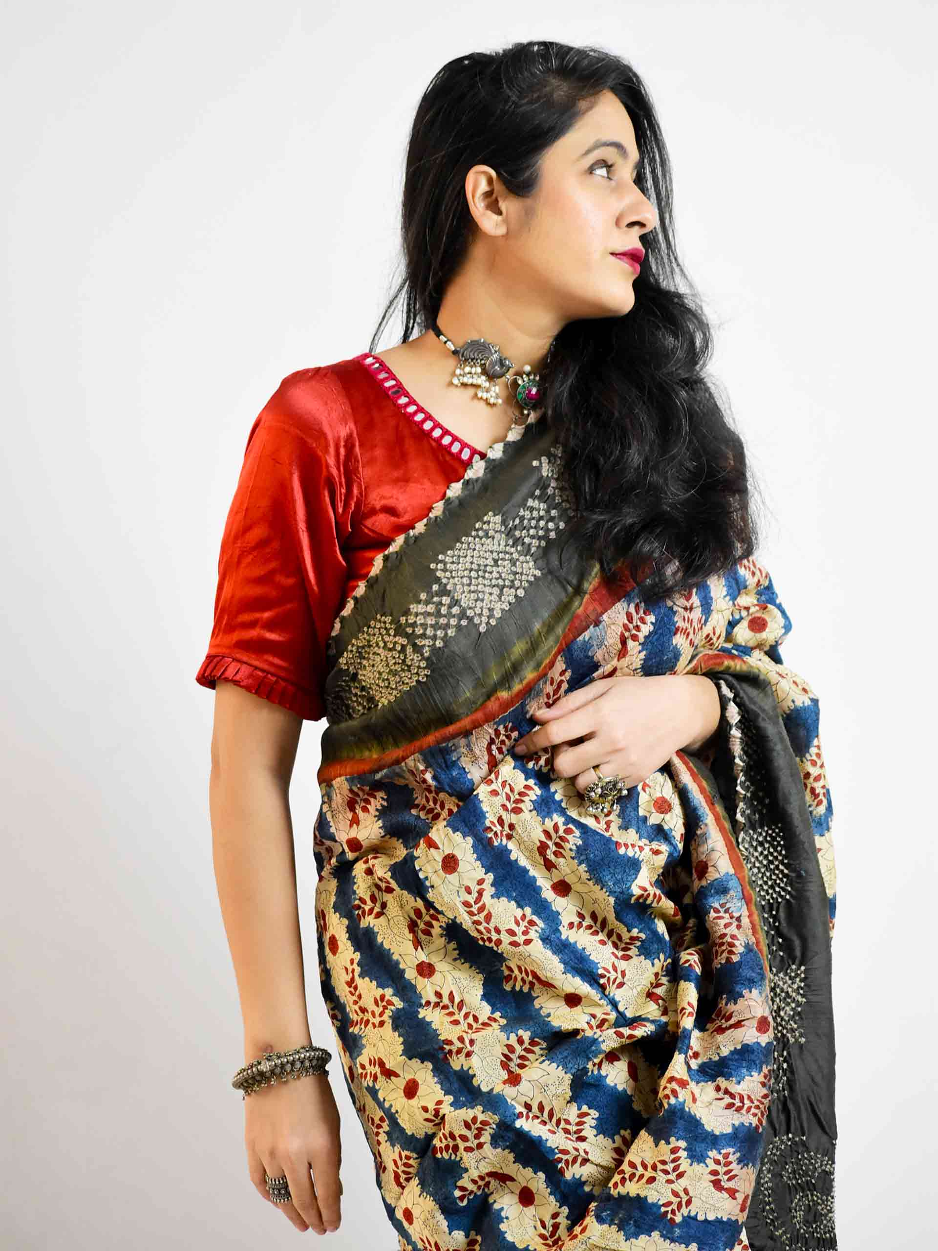 Bandhani Chanderi Silk Saree Online