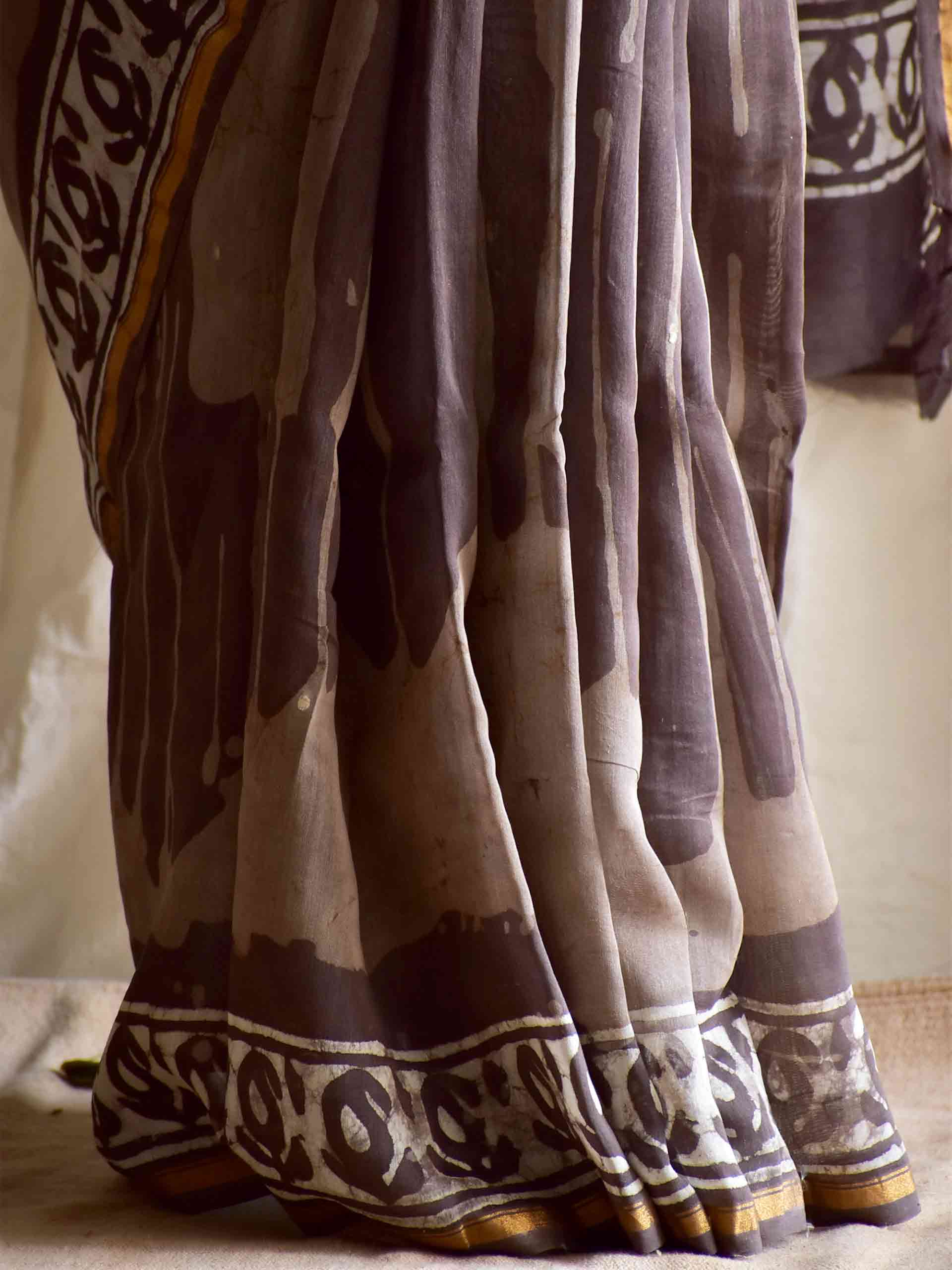 Mol - Dabu Chanderi silk saree