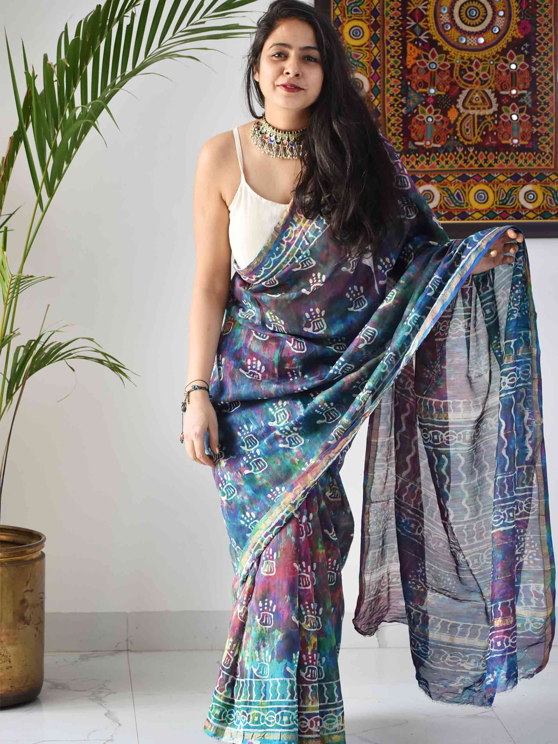 chanderi silk saree
