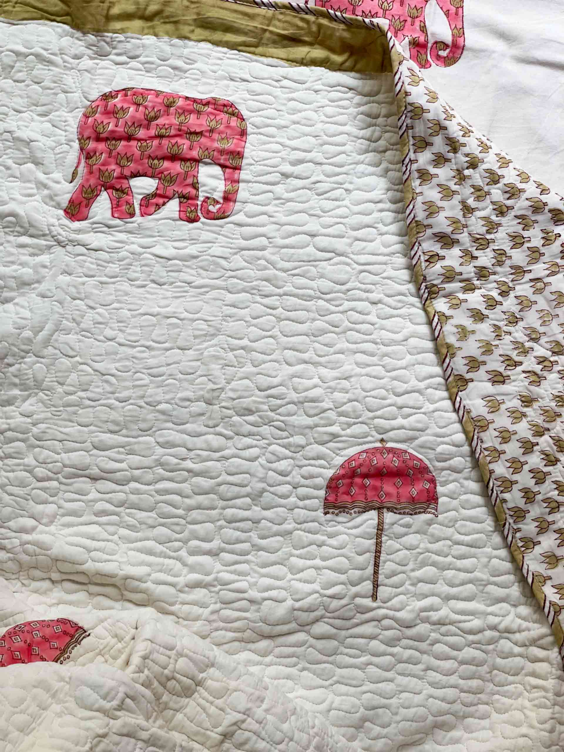 Jumbo - Hand block printed reversible AC Quilt