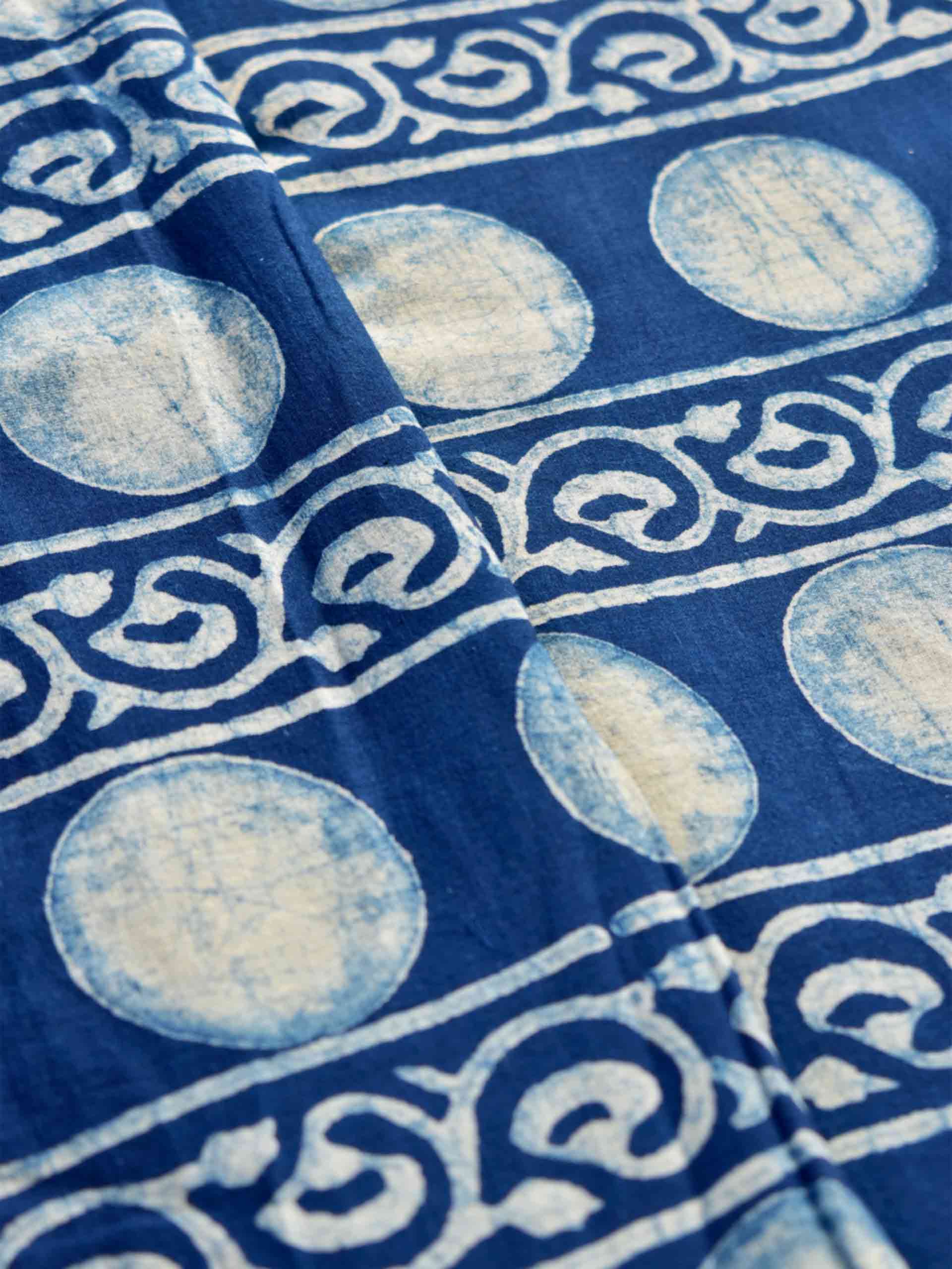 Circle of life - Hand block printed Cotton fabric 280 per meter