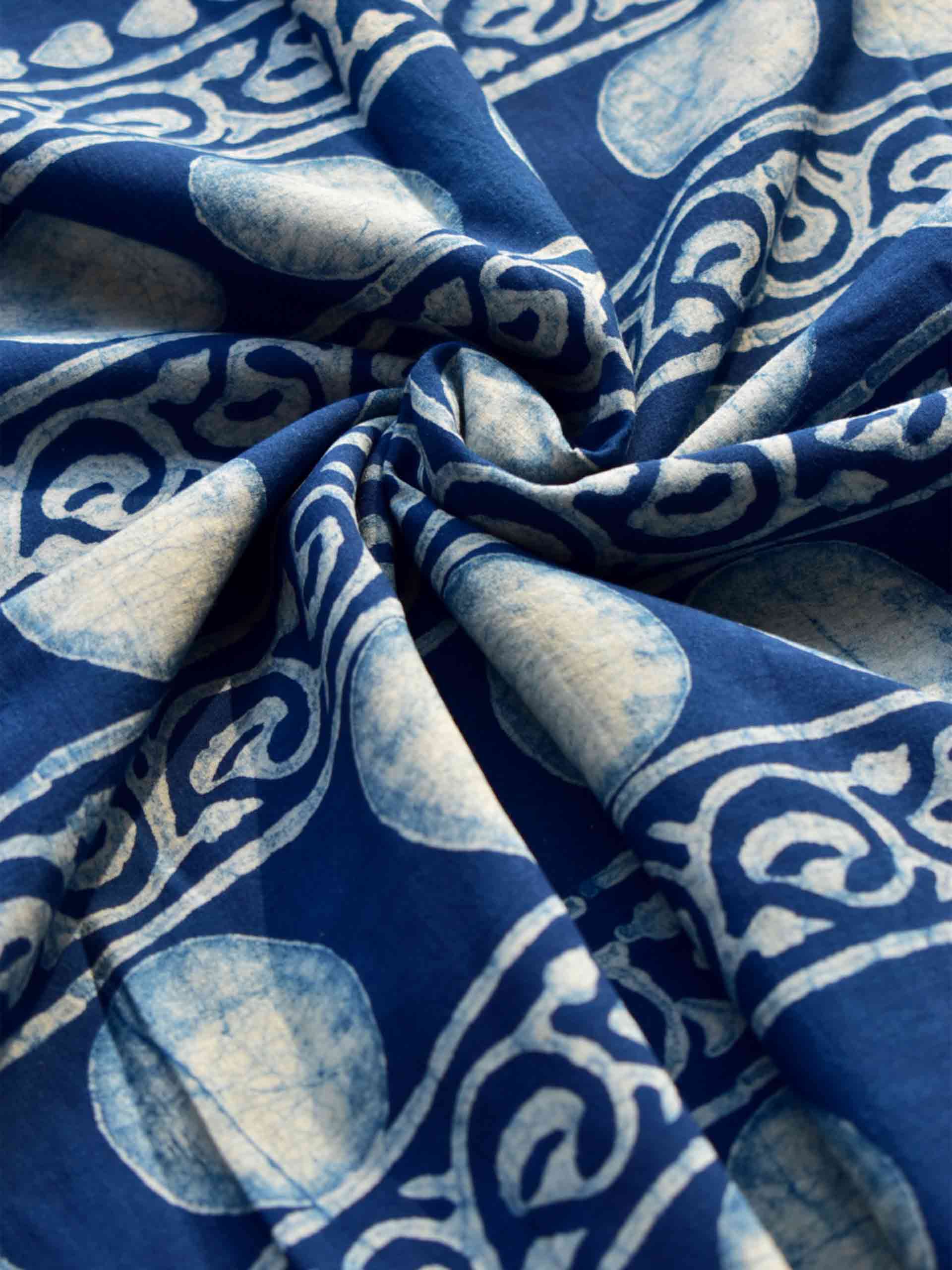 Circle of life - Hand block printed Cotton fabric 280 per meter