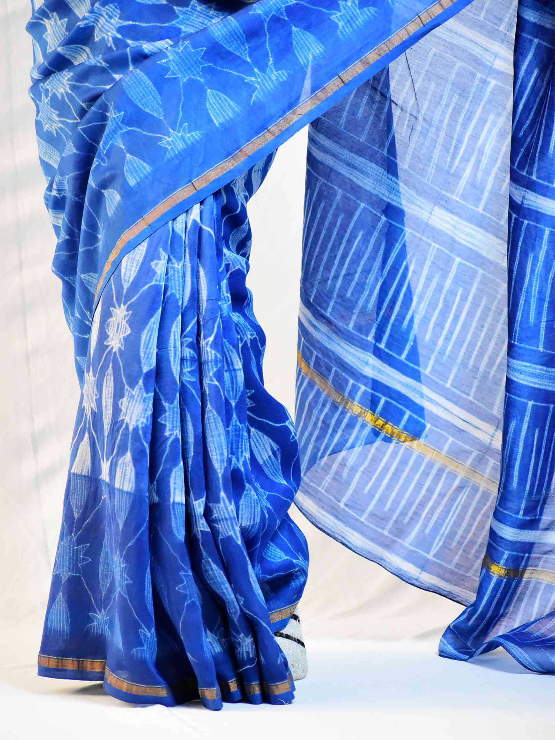 Shibori Chanderi Silk Saree Online