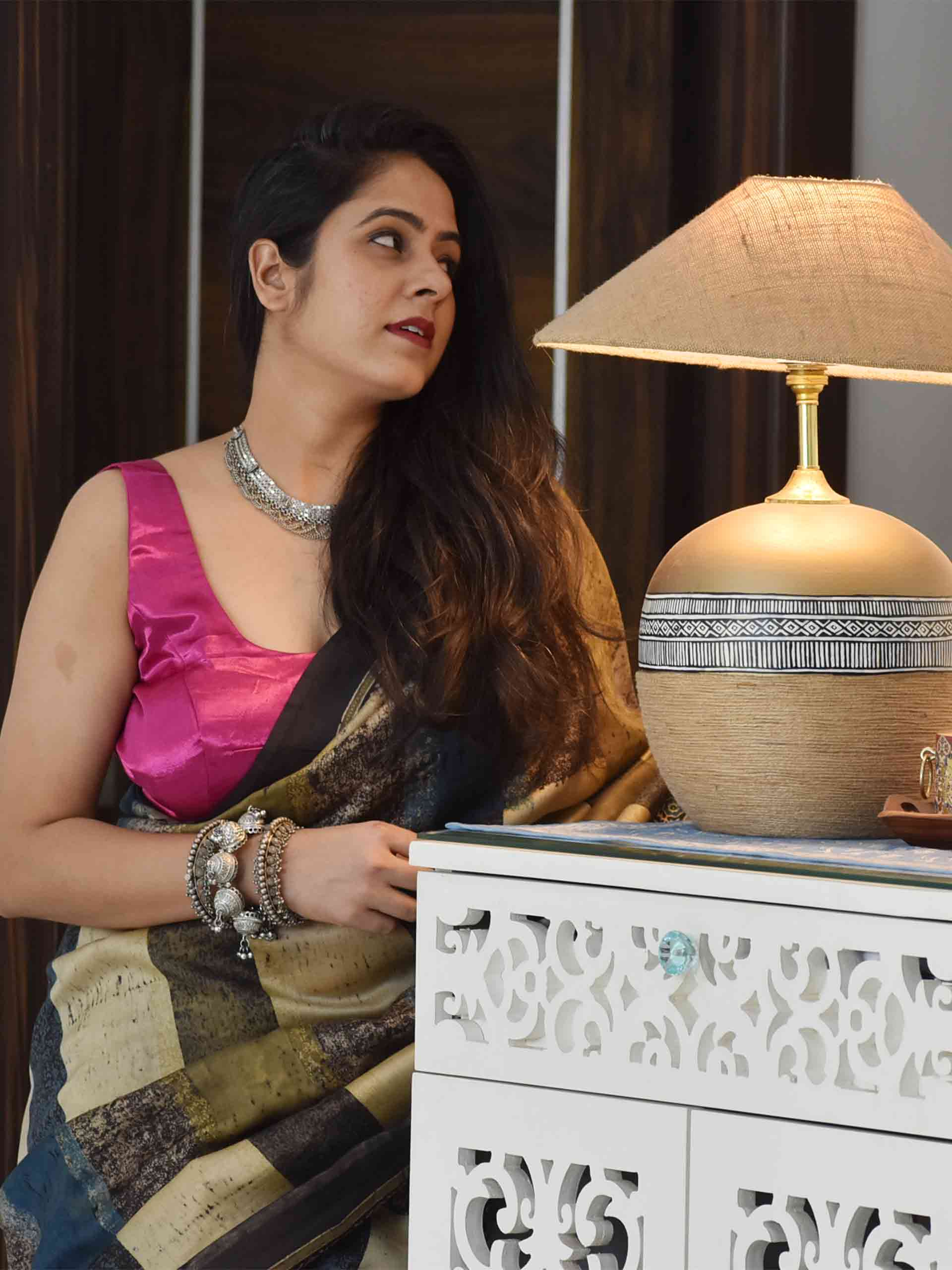 Pink Mashru Silk Blouse