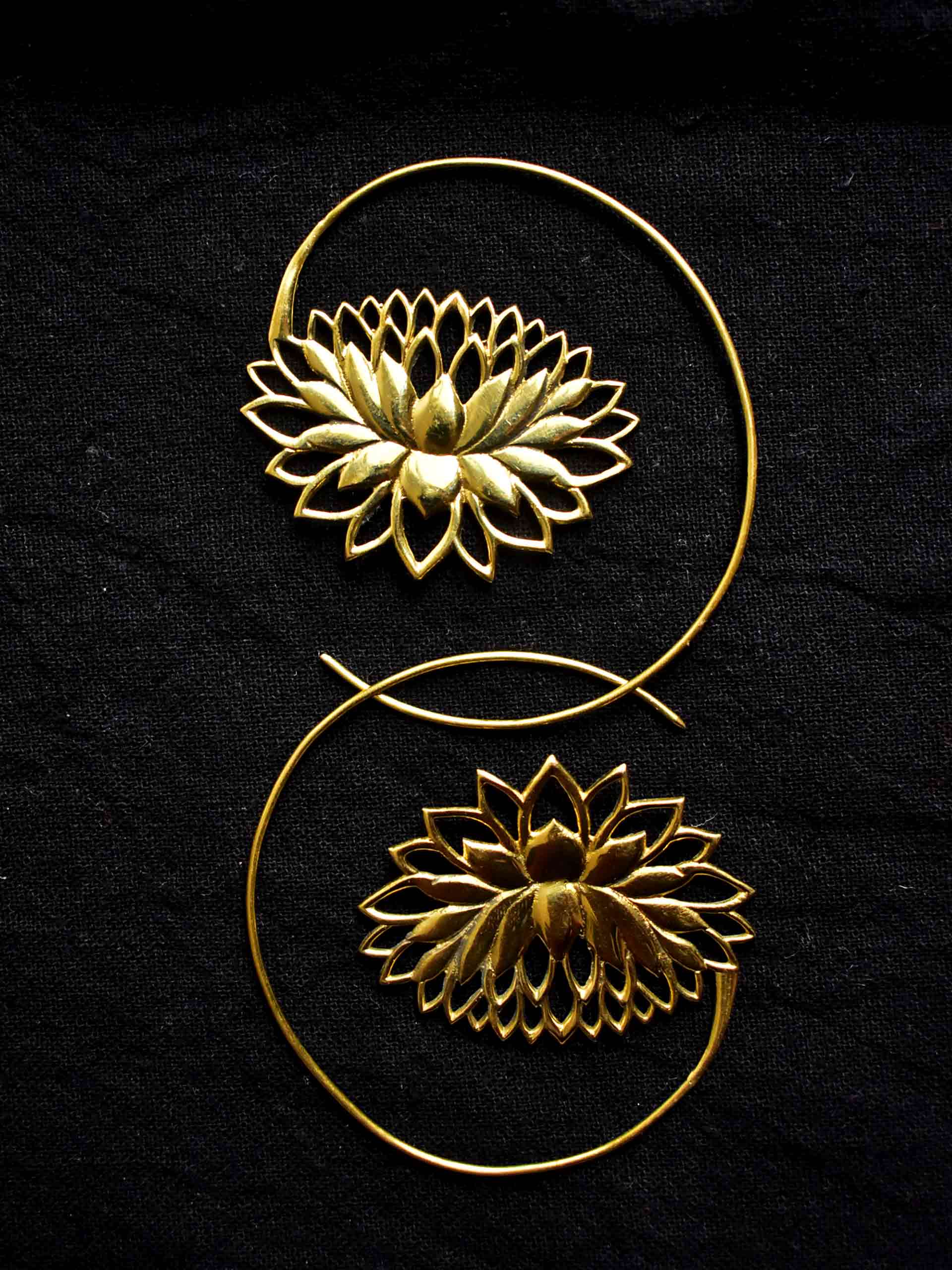 Lotus - gold plated hoops