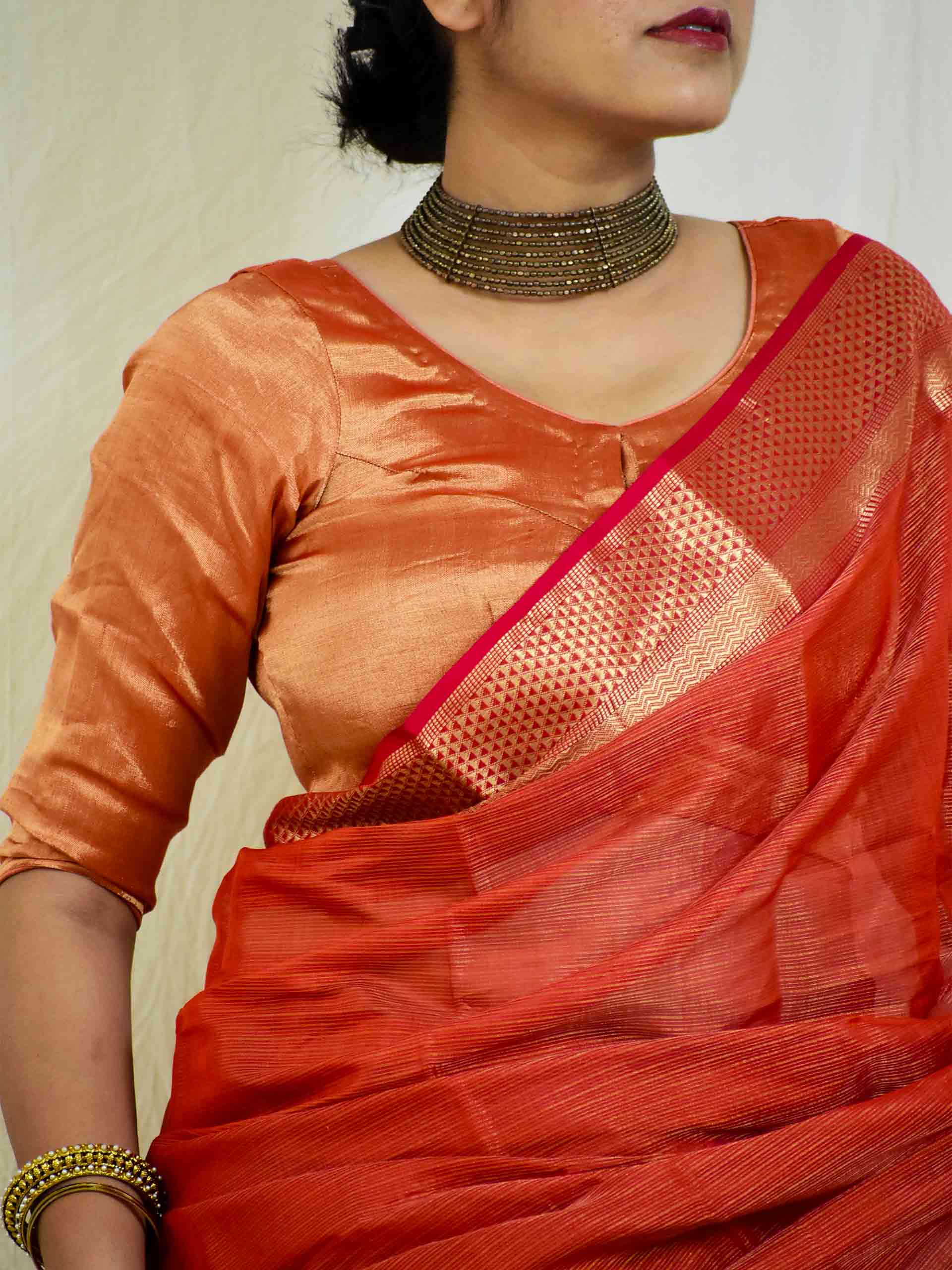 Handloom Chanderi silk tissue Blouse