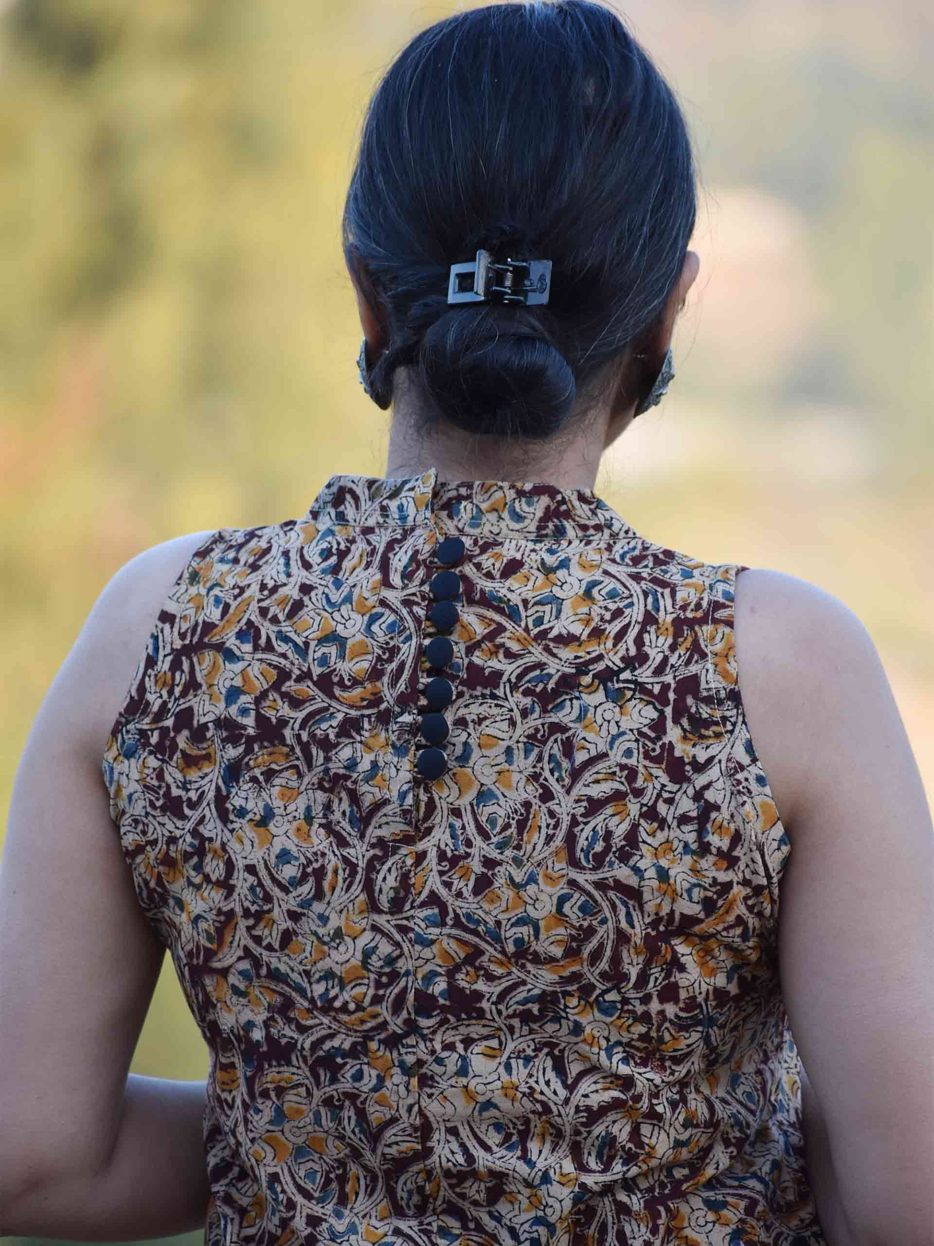 Buy Kalamkari Handblock printed sheath dress Online