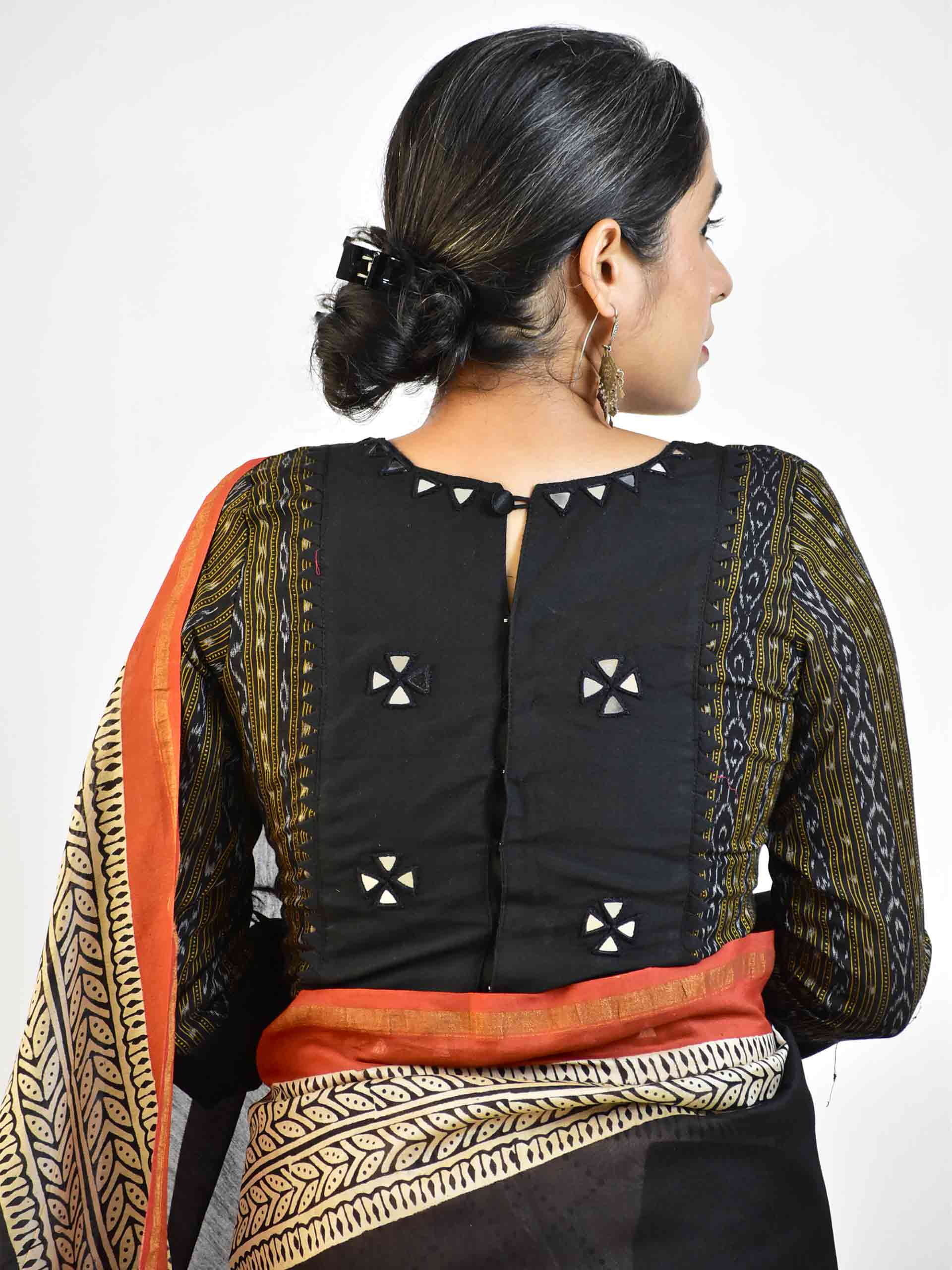 Ikat Kutch mirror work blouse