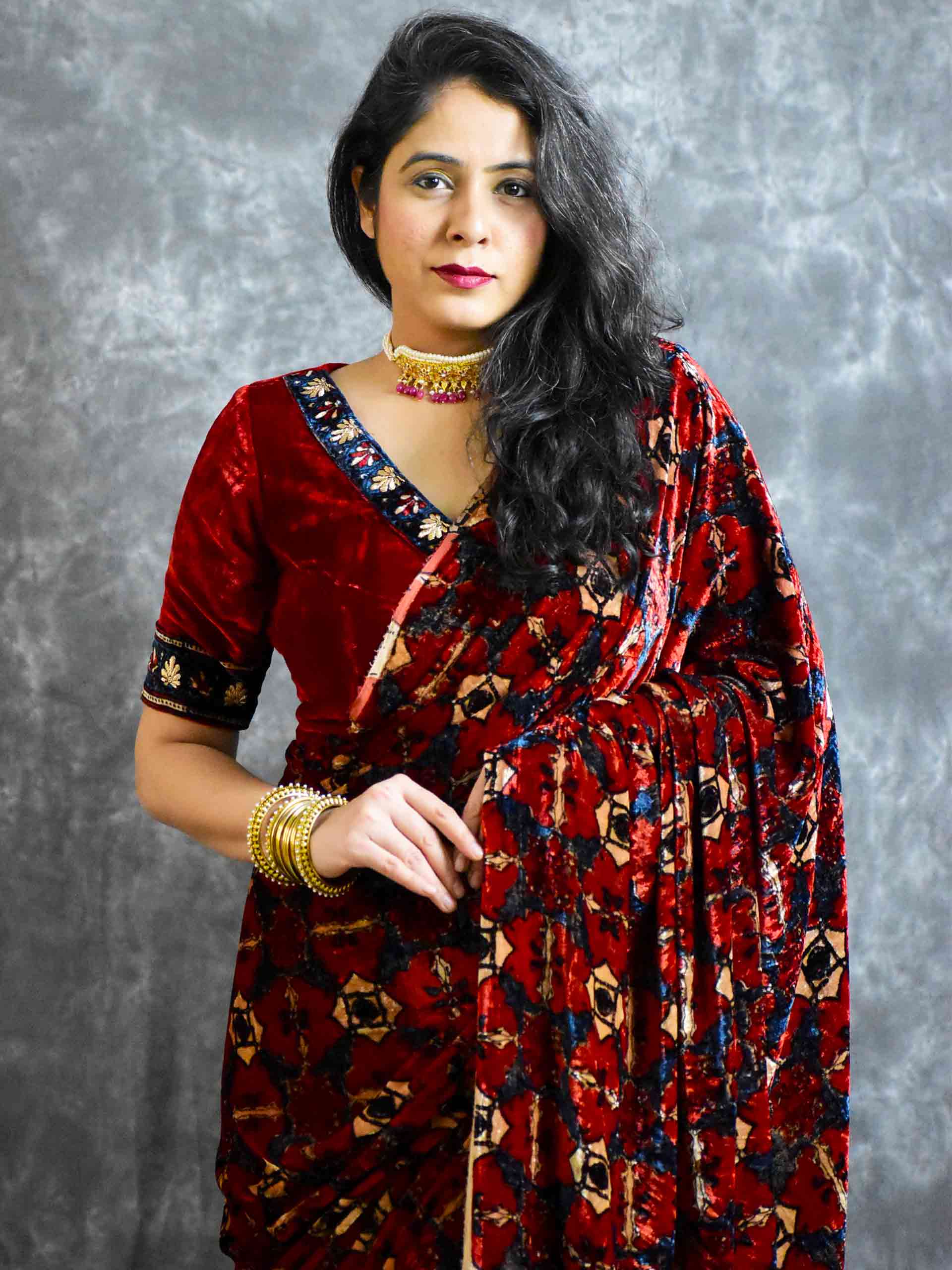 Buy Velvet Sarees Online