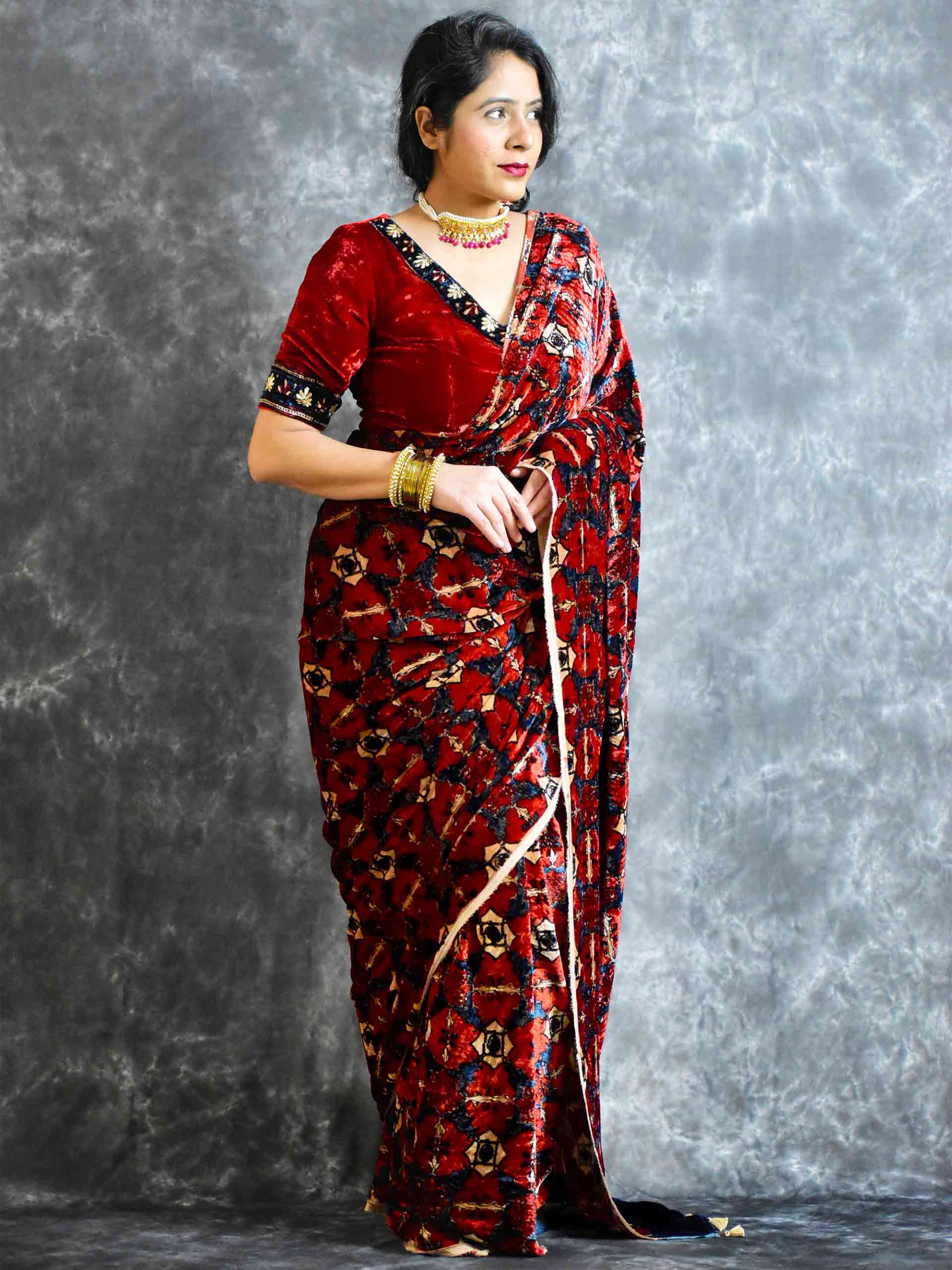 Buy Velvet Sarees Online
