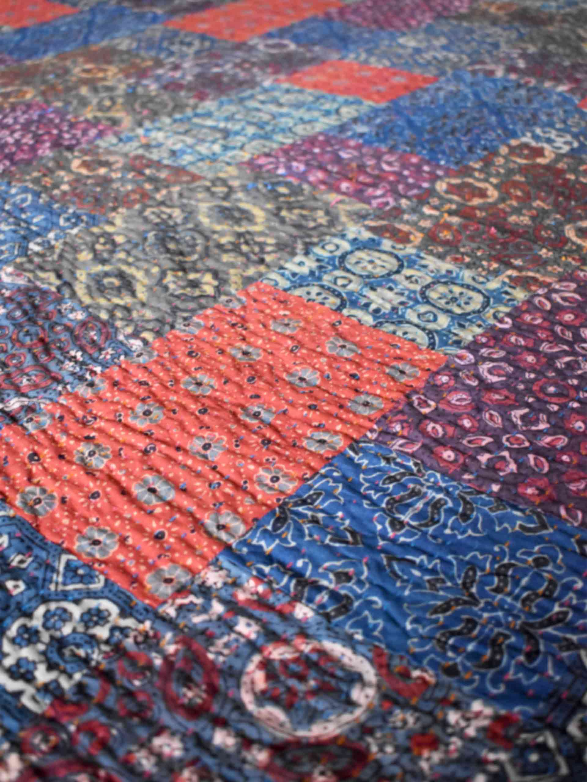 Boomer - Ajrakh Patchwork kantha Bedcover