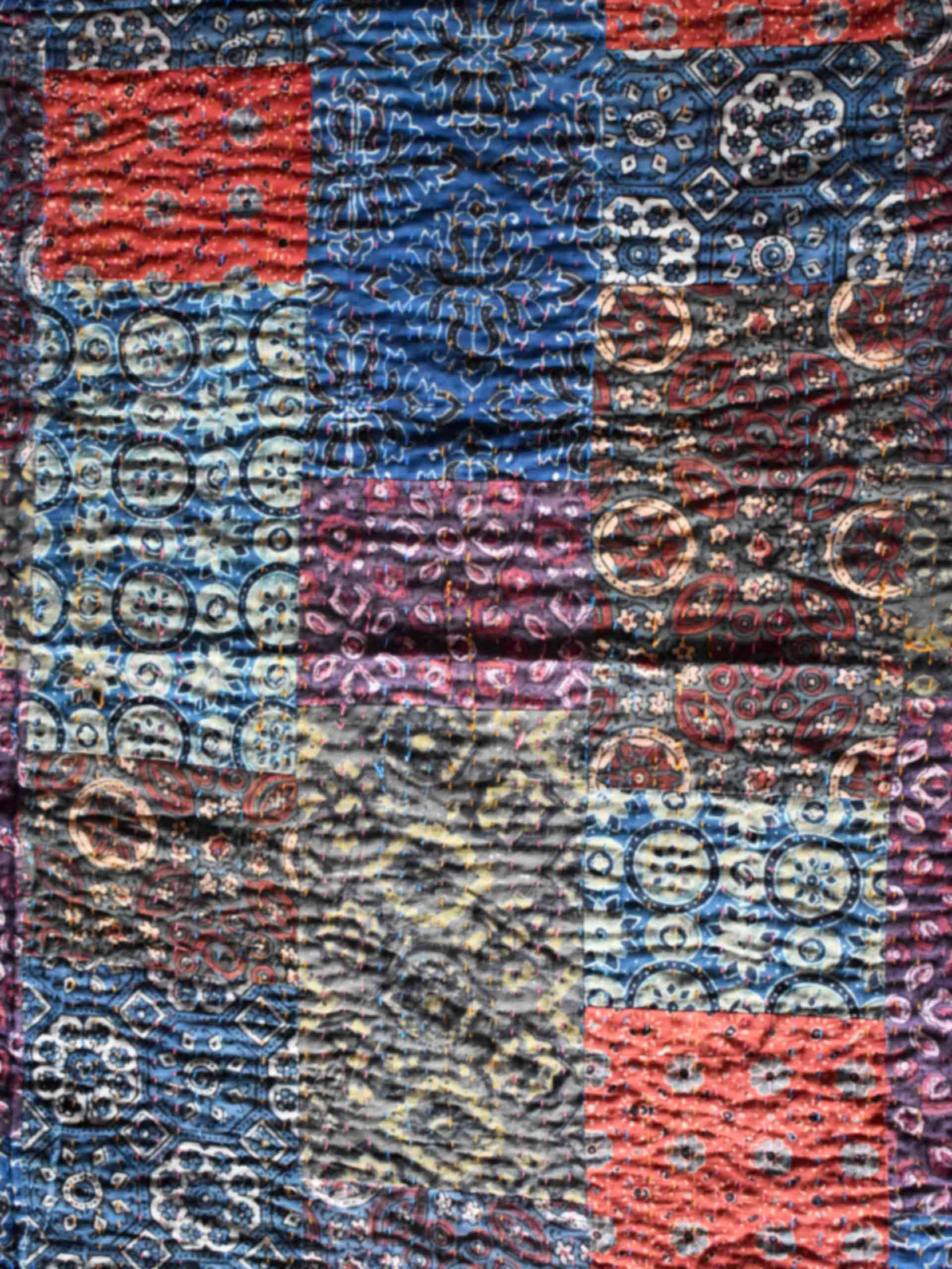 Boomer - Ajrakh Patchwork kantha Bedcover