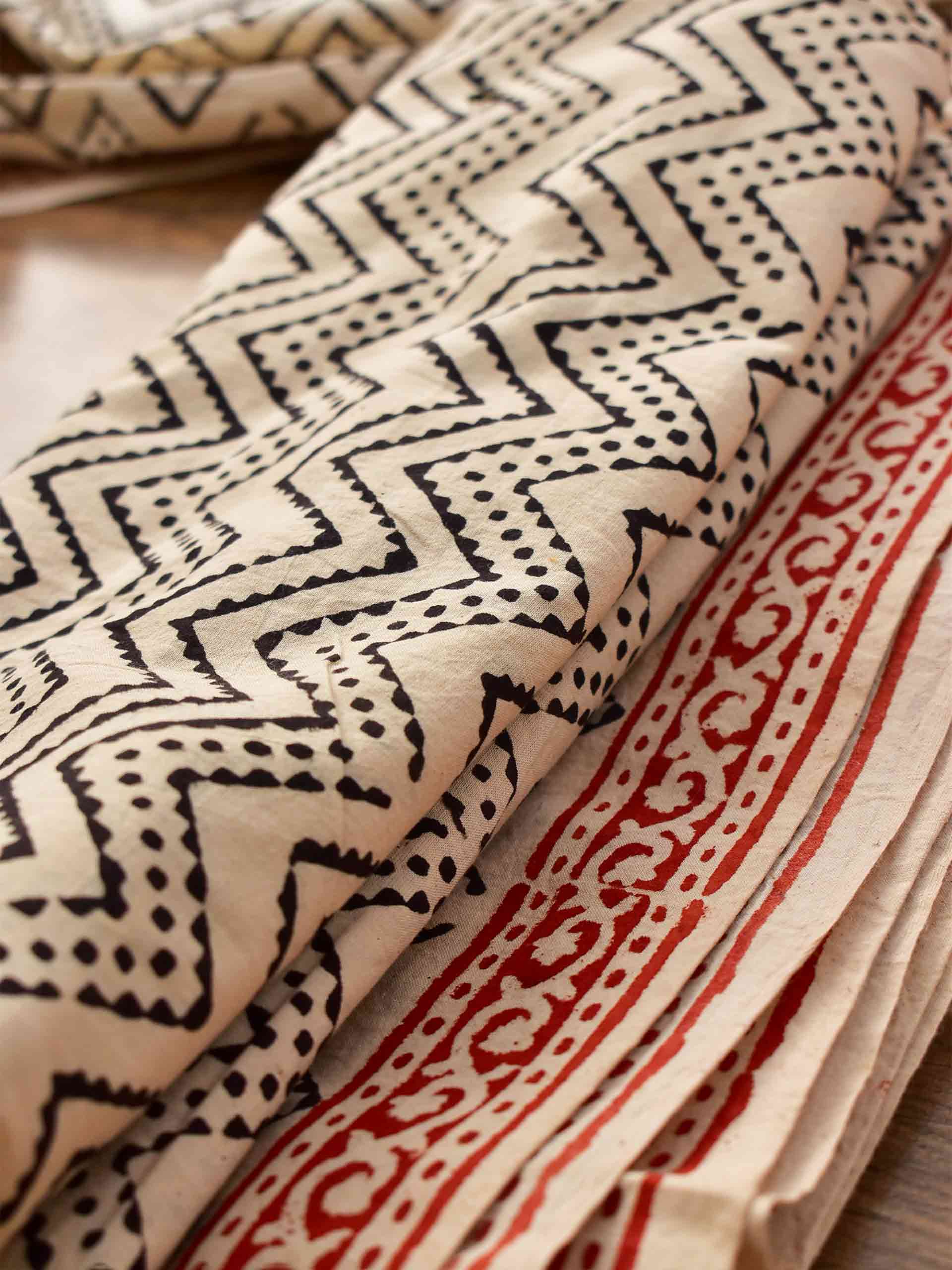 Pukaar hand block printed cotton suit piece with cotton dupatta