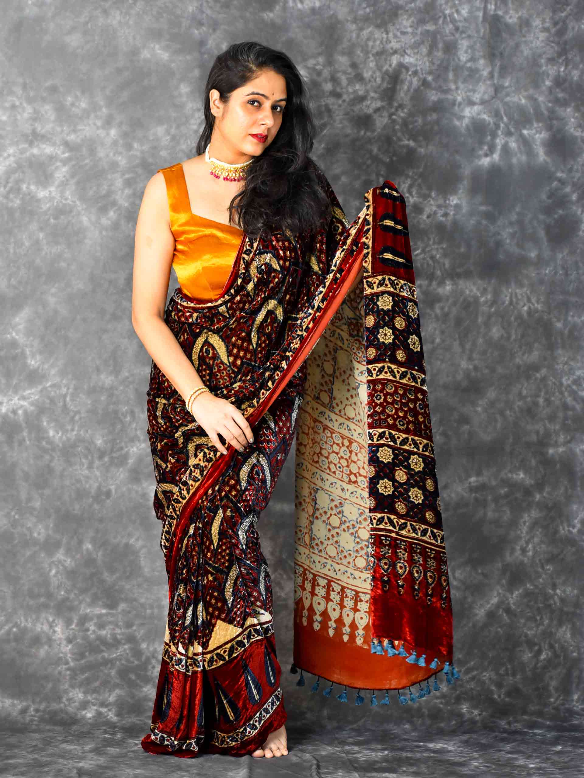 Shop Velvet Saree Online