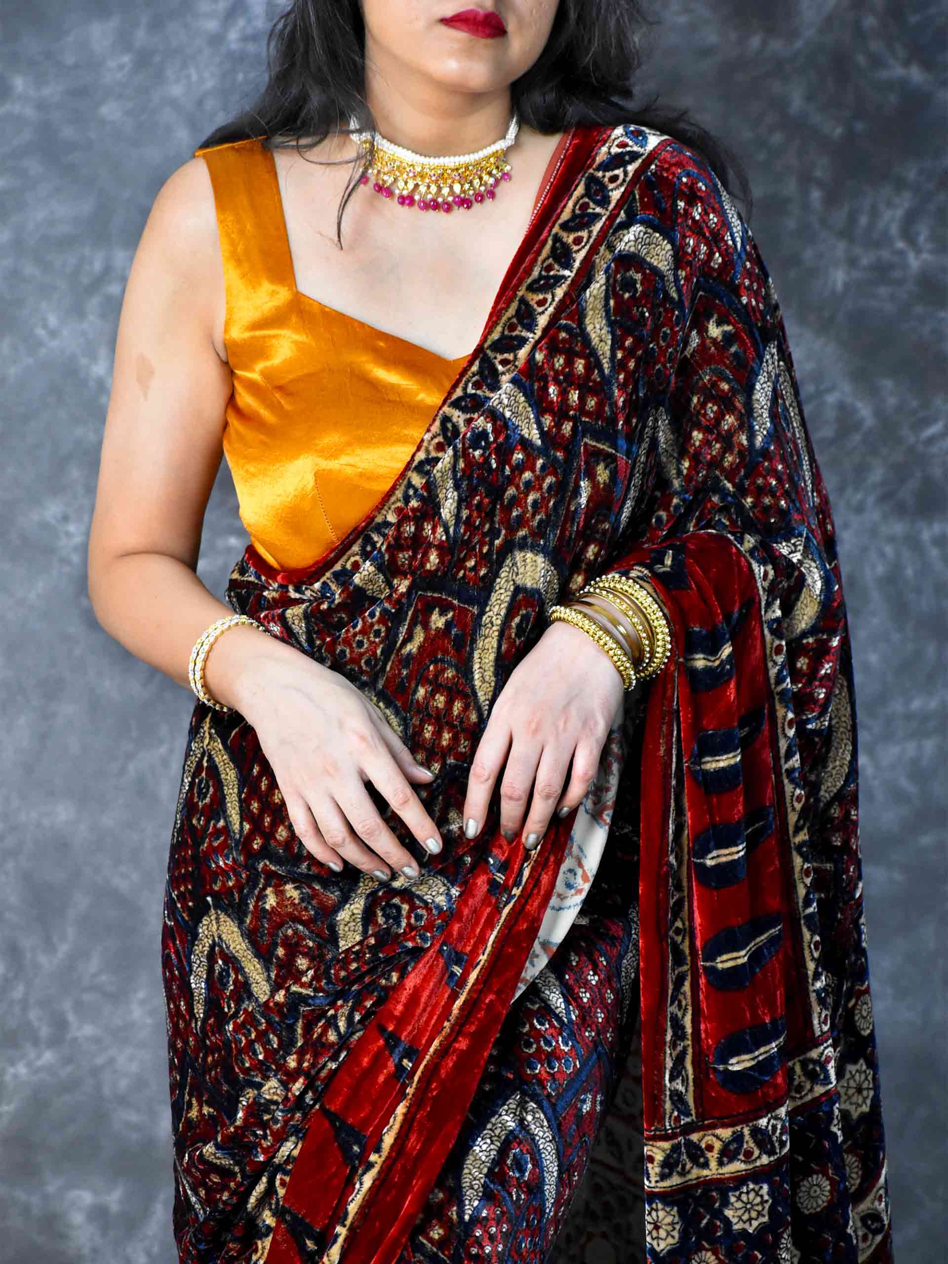 Shop Velvet Saree Online