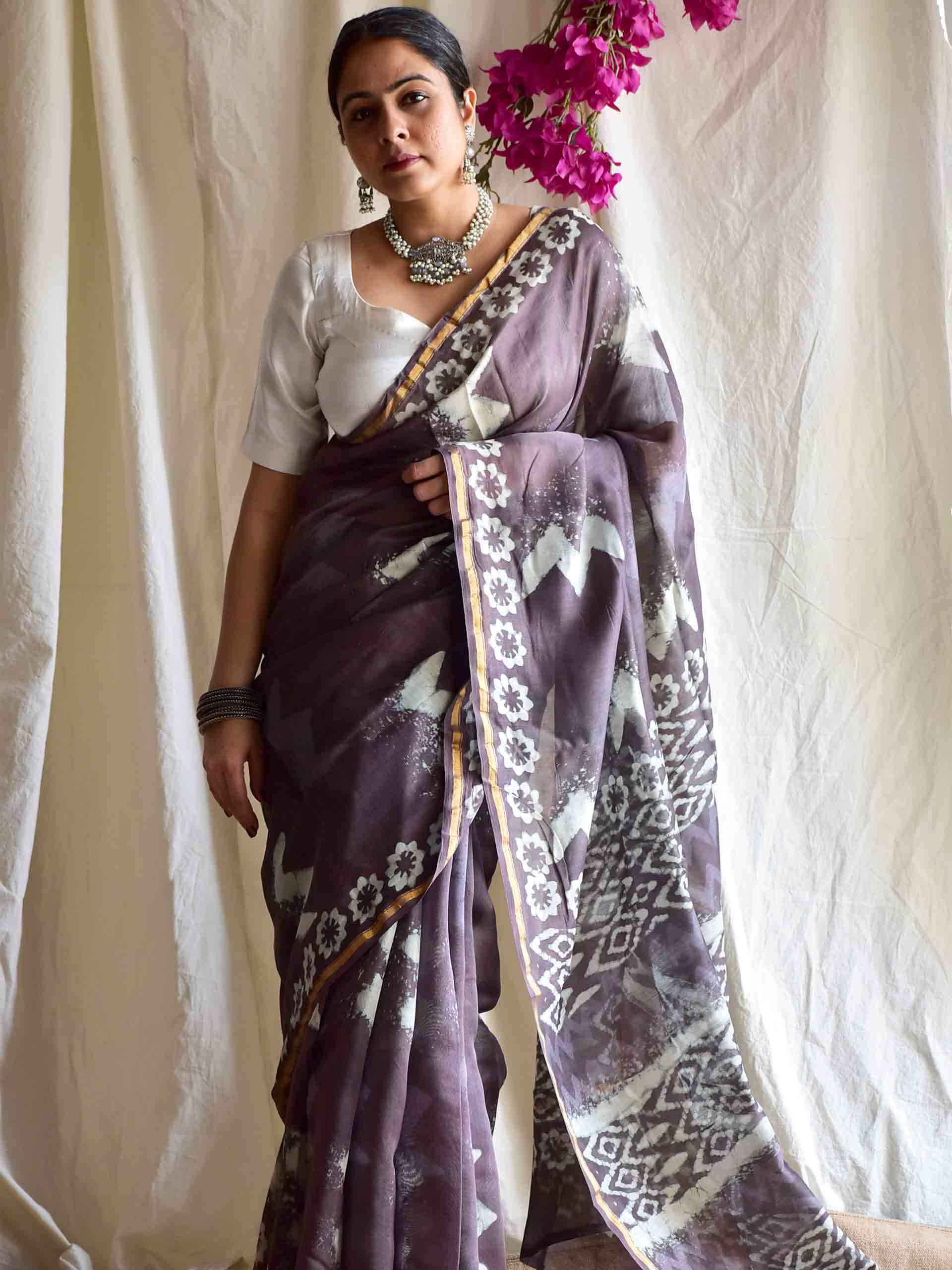Mehfooz - Dabu Chanderi silk saree