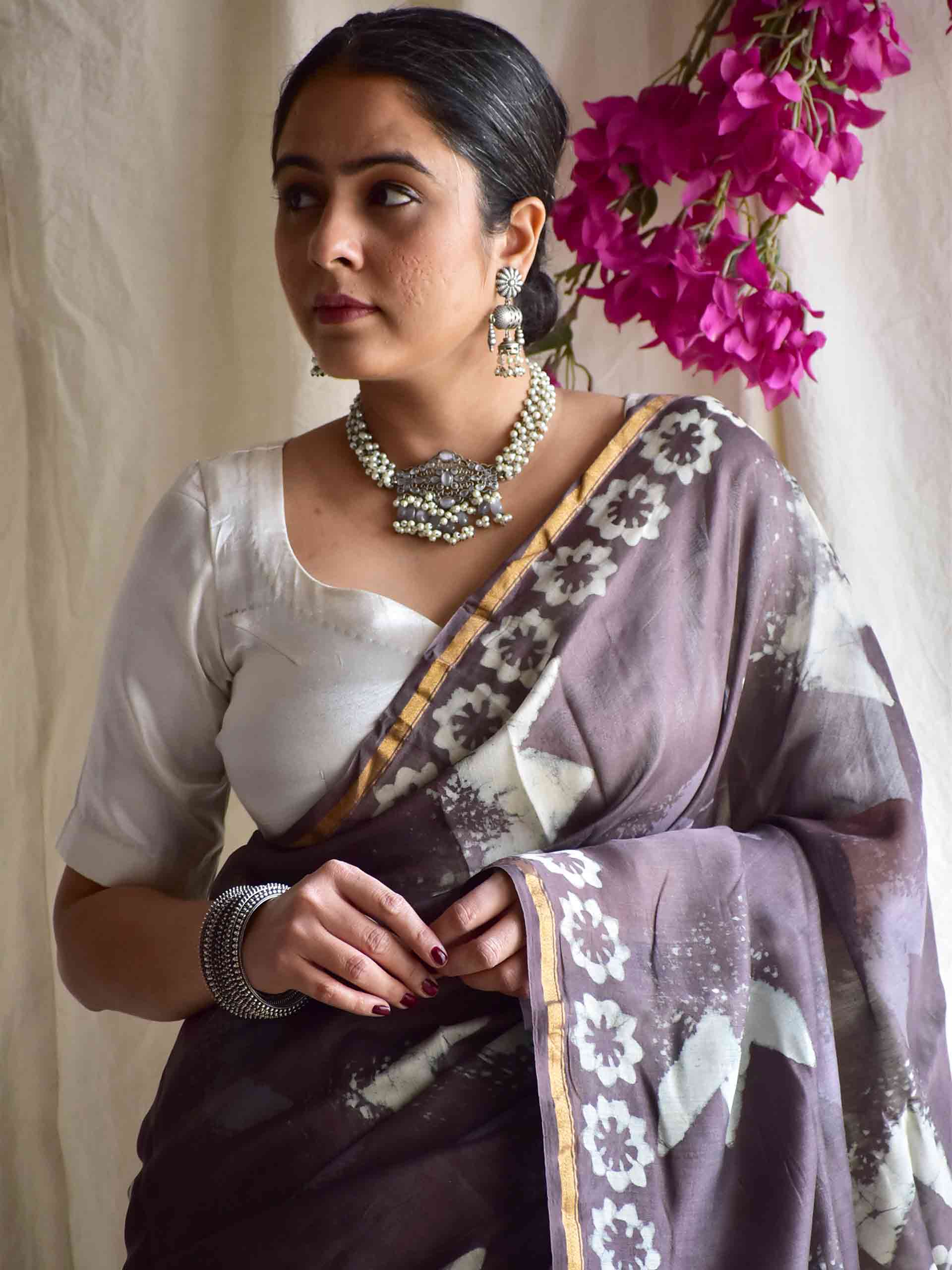 Mehfooz - Dabu Chanderi silk saree