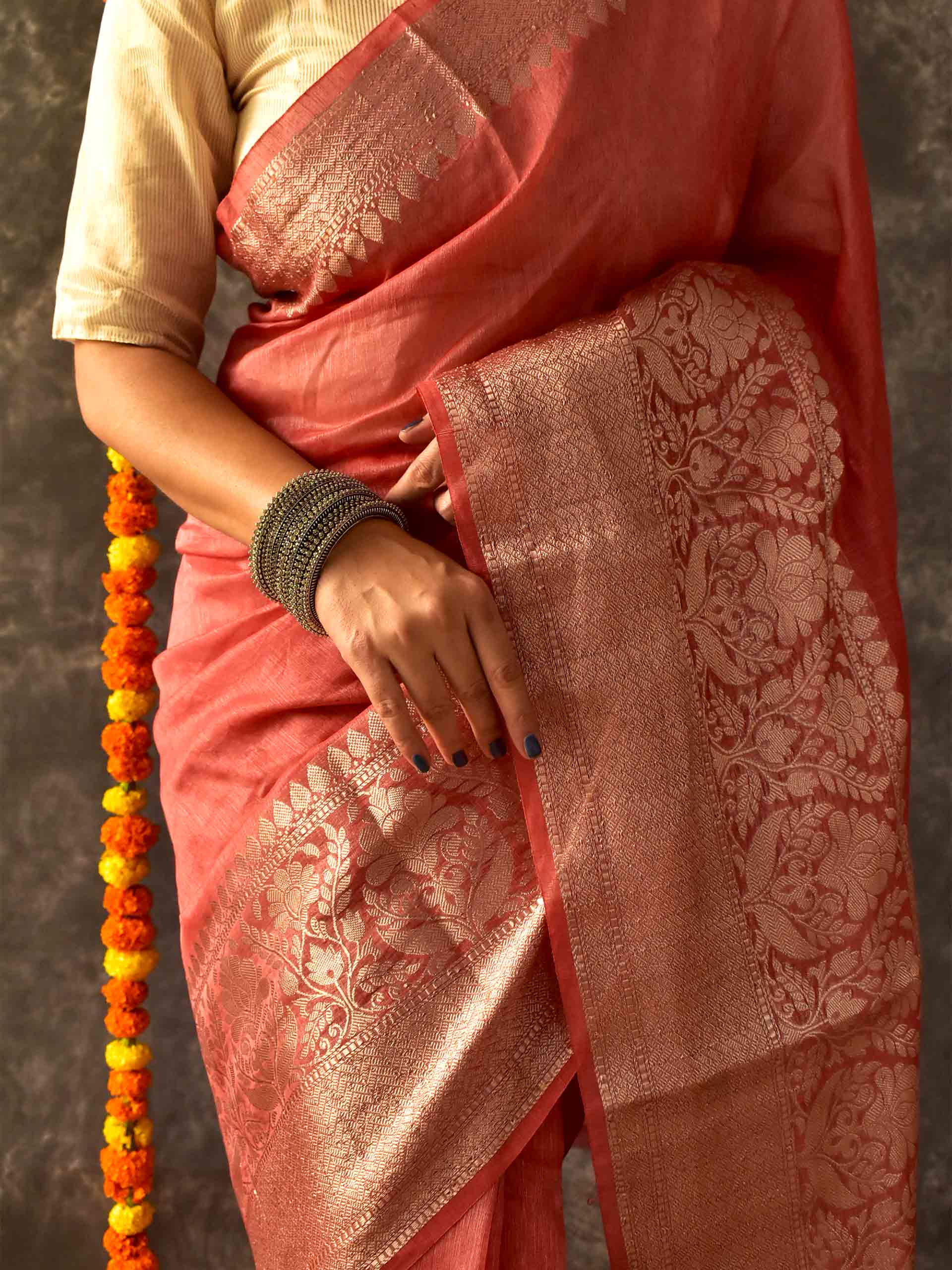Prem - Linen zari Saree